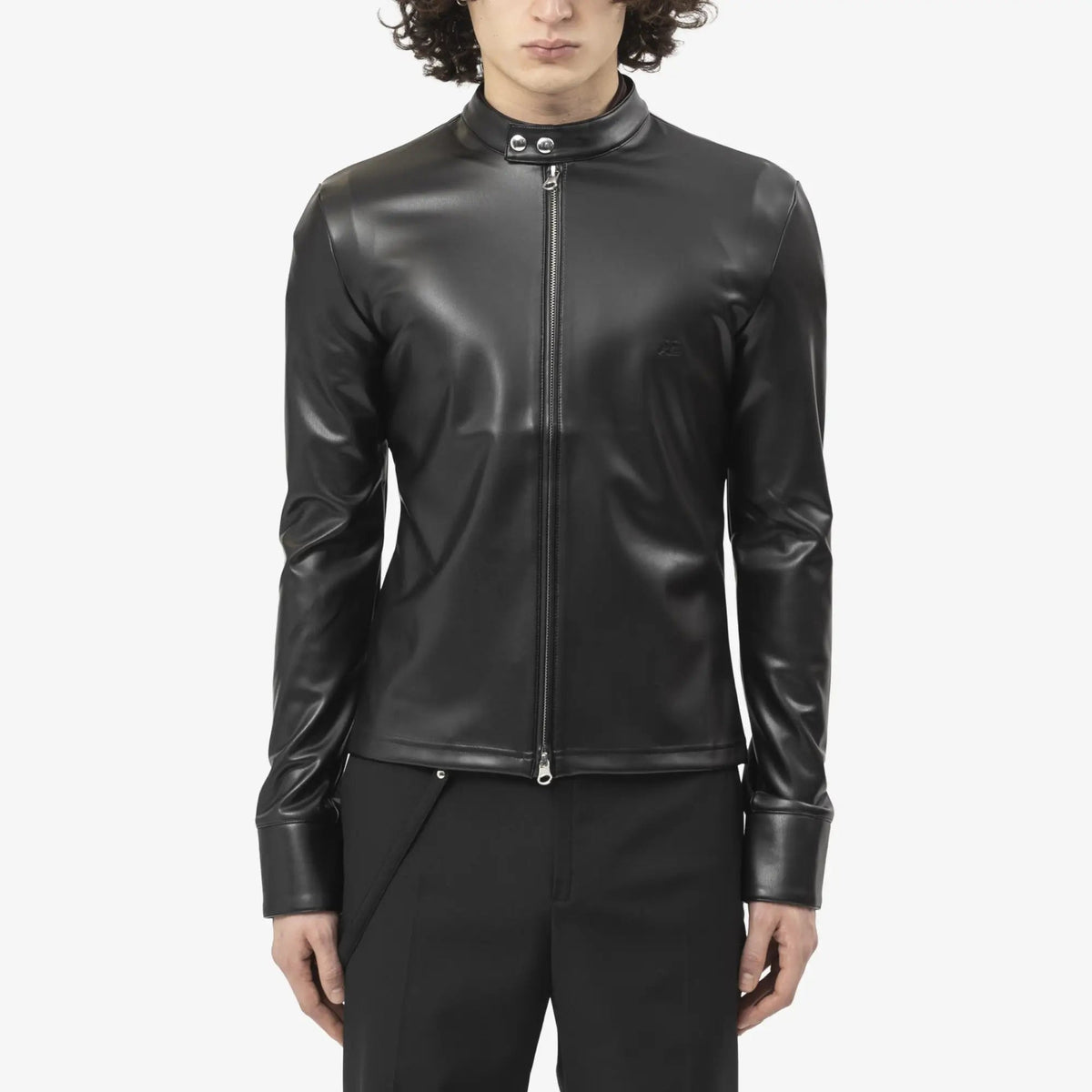 courrèges 黒 レザージャケット Courrèges ジップ バイカージャケット ブラック｜Feuille