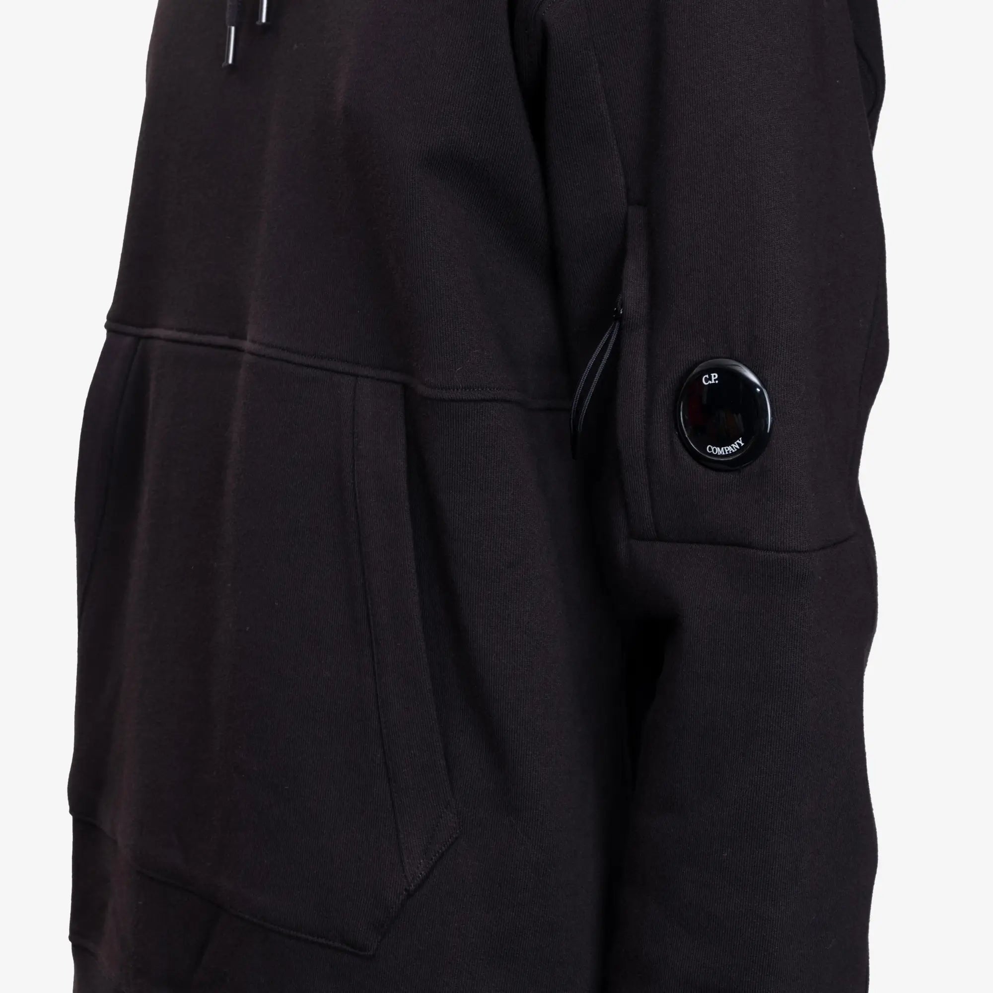 C.P. Company Diagonal Raised Fleece Hoody Black - 5