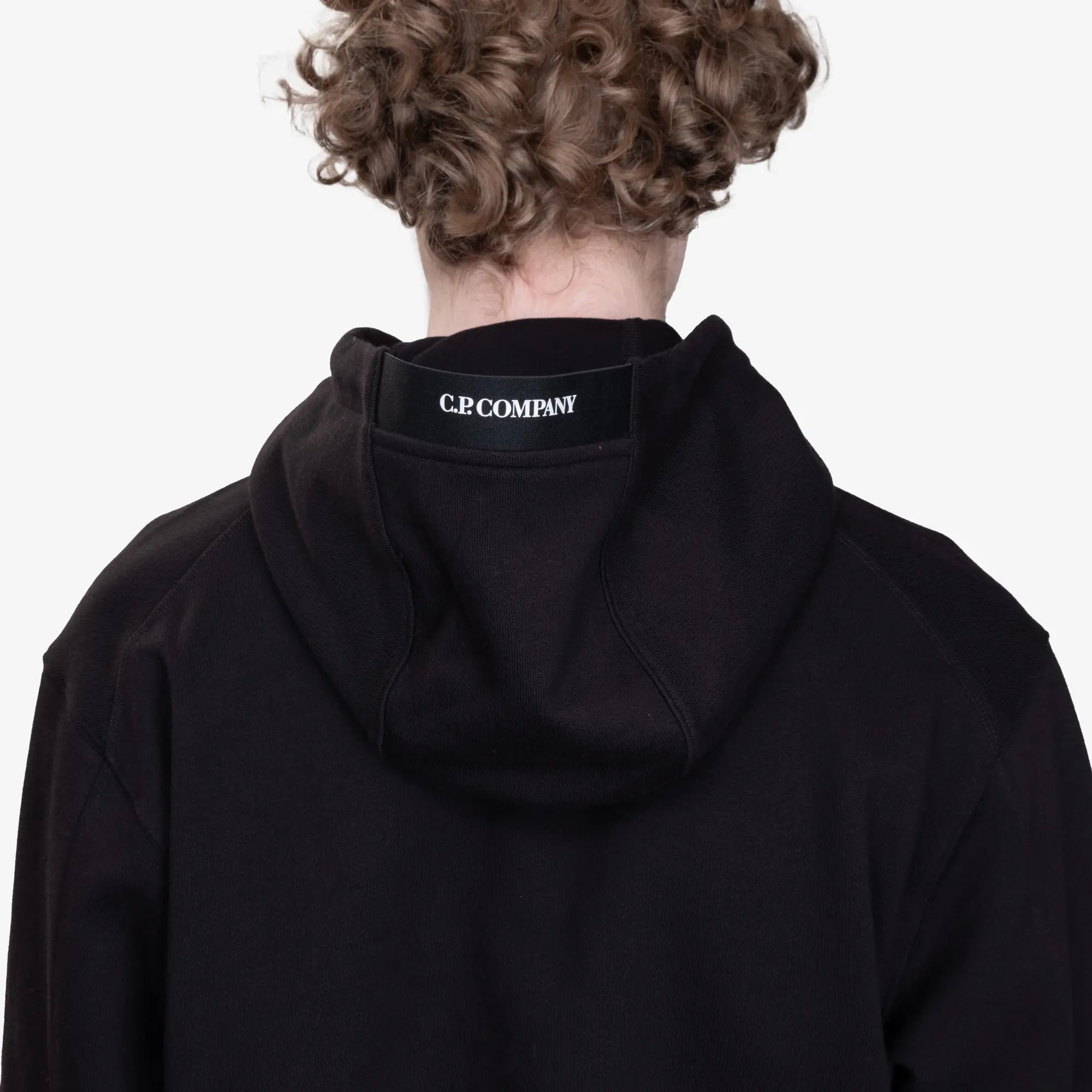 C.P. Company Diagonal Raised Fleece Hoody Black - 6