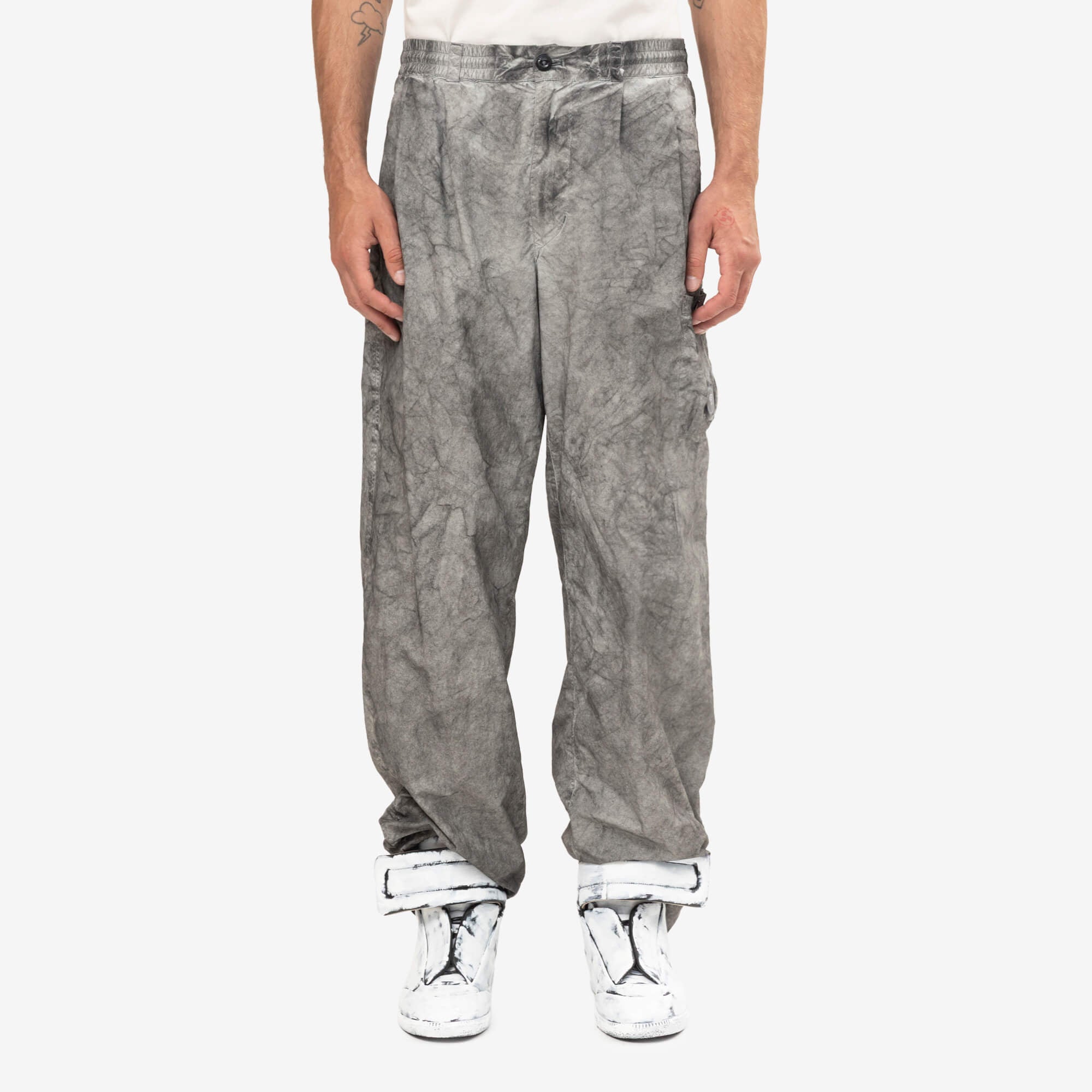 C.P. Company Flatt Nylon Loose Cargo Pants Re-Color Black-1