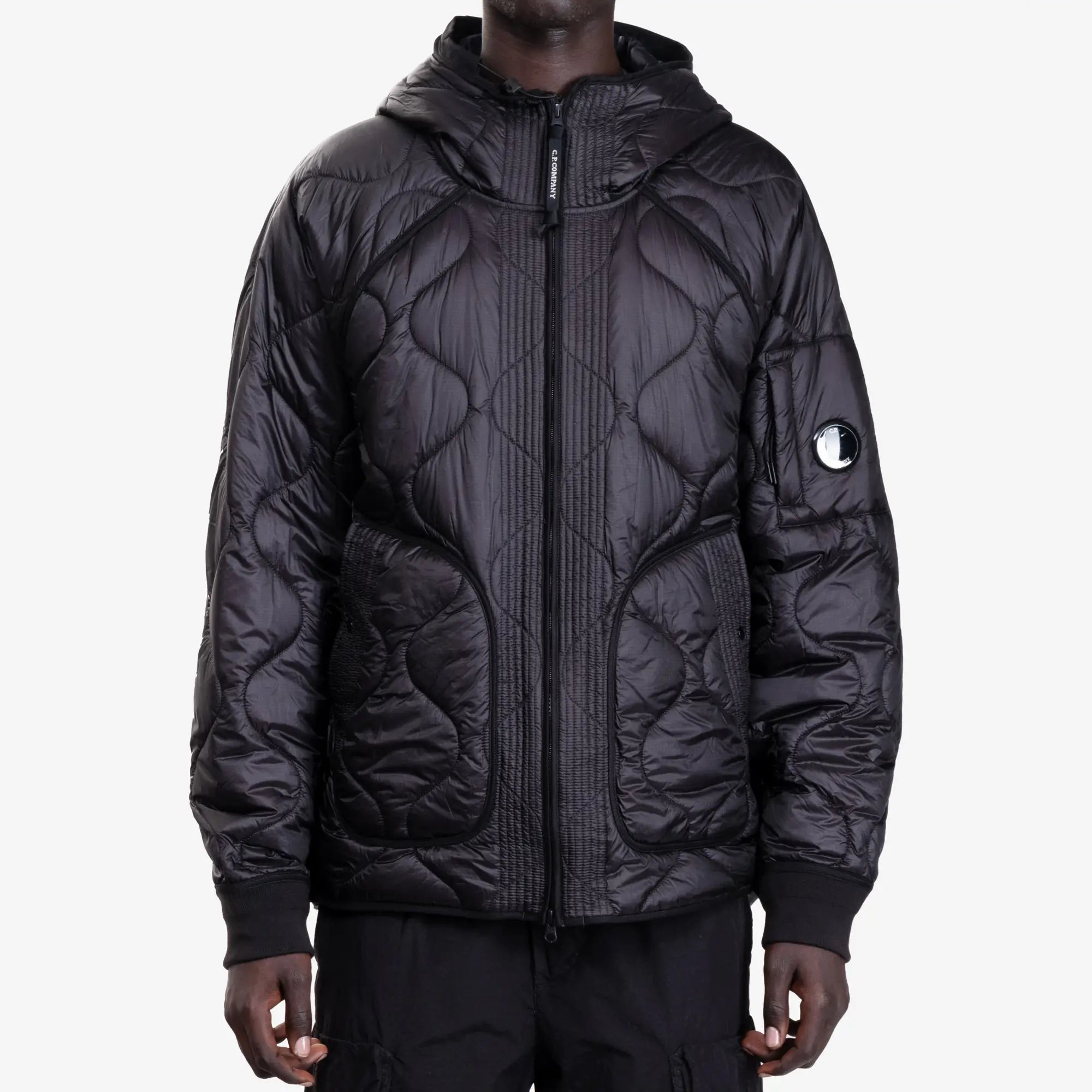 C.P. Company Liner Hooded Padded Jacket Black - 1