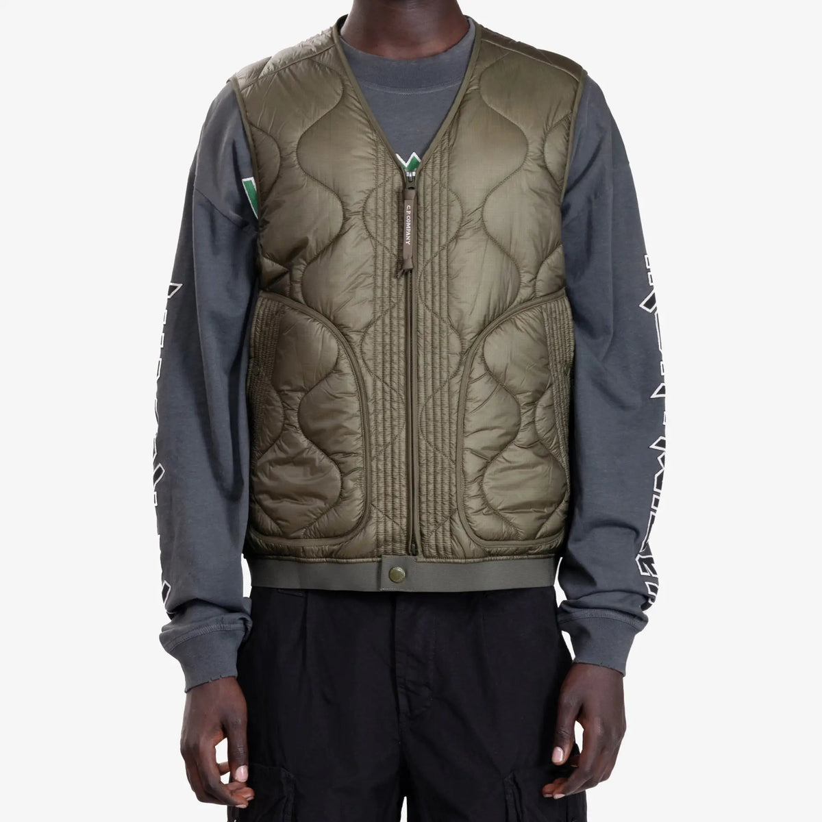 C.P. Company Quilted Liner Padded Vest Olive