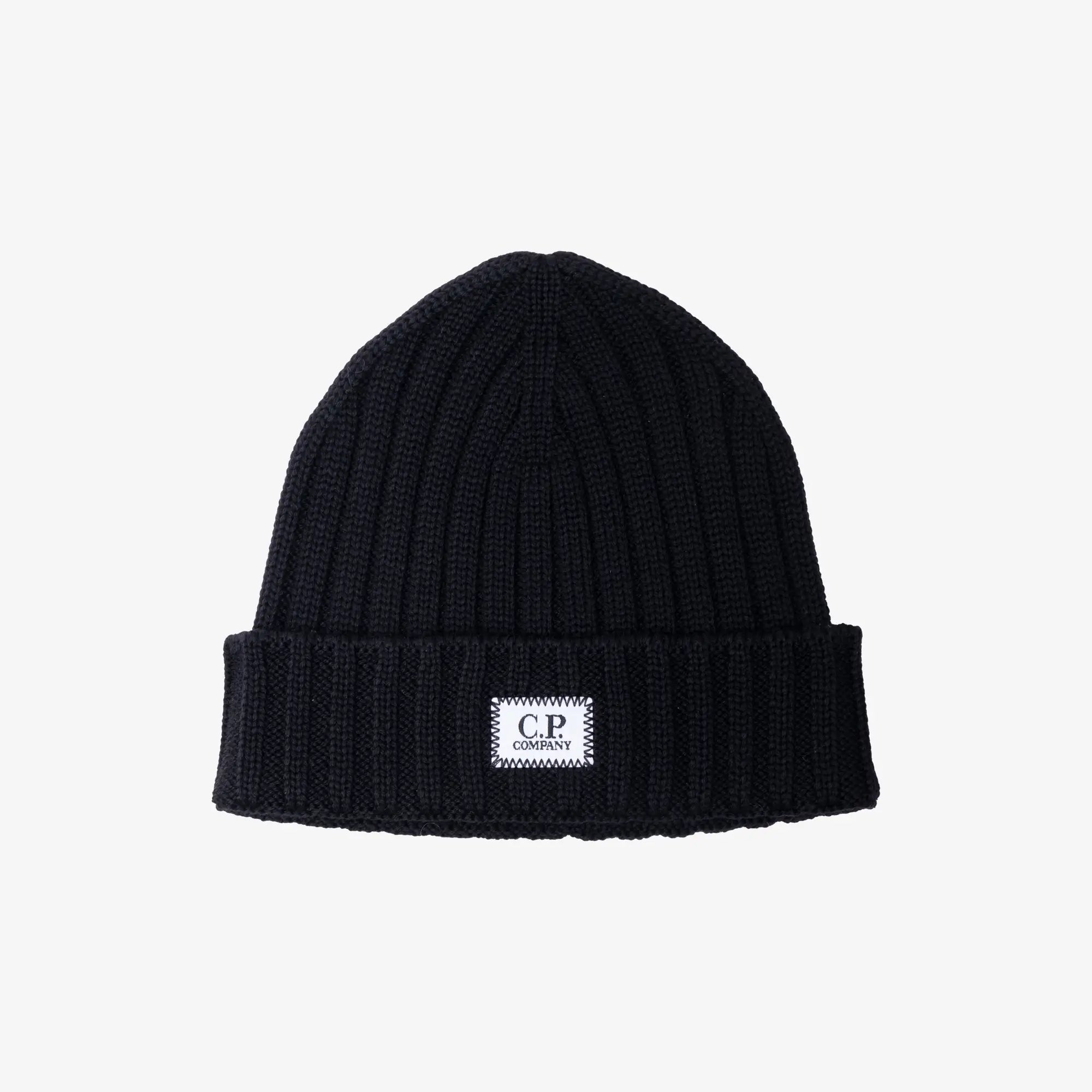 C.P. Company Merino Wool Beanie Black - 1