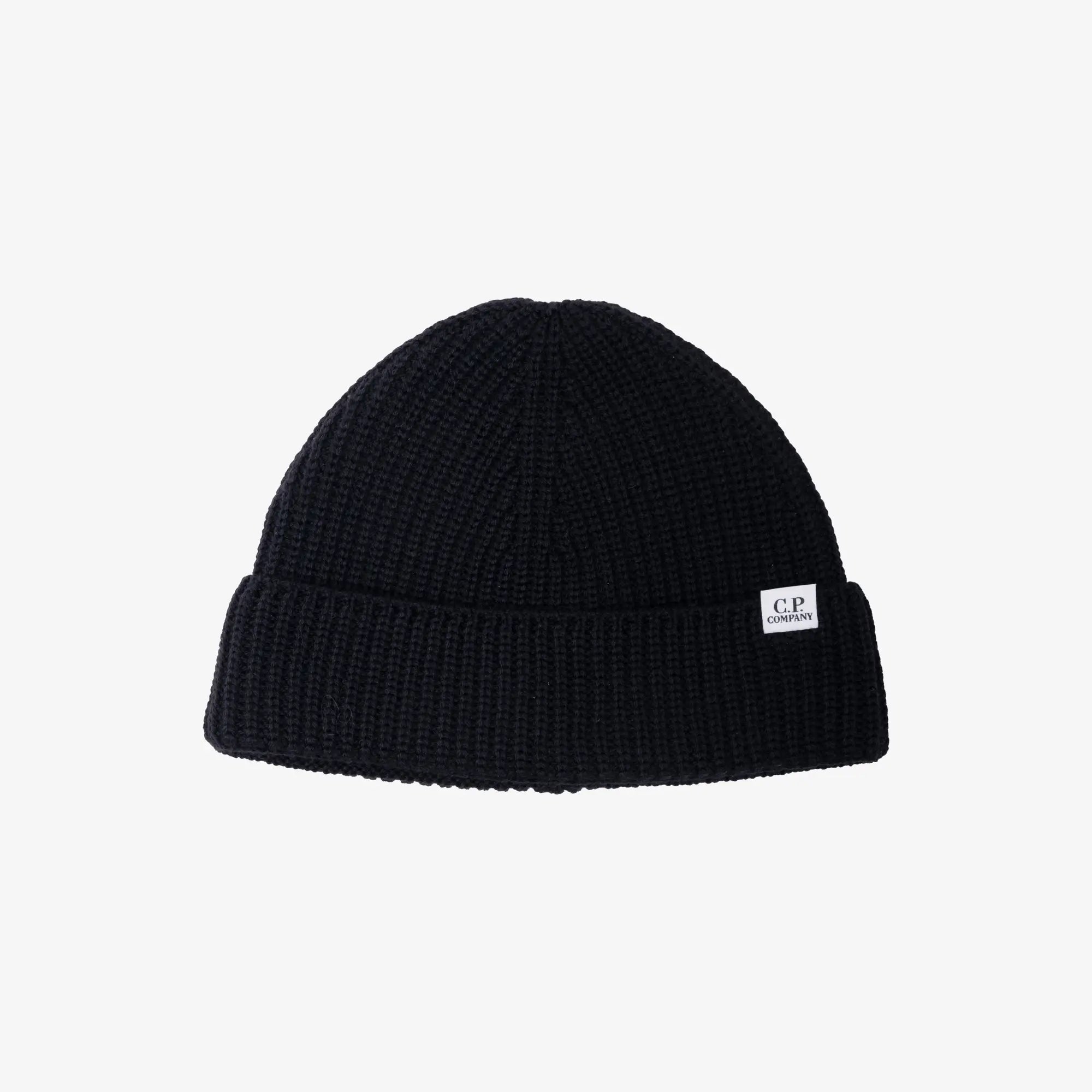 C.P. Company Merino Wool Watch Cap Black - 1