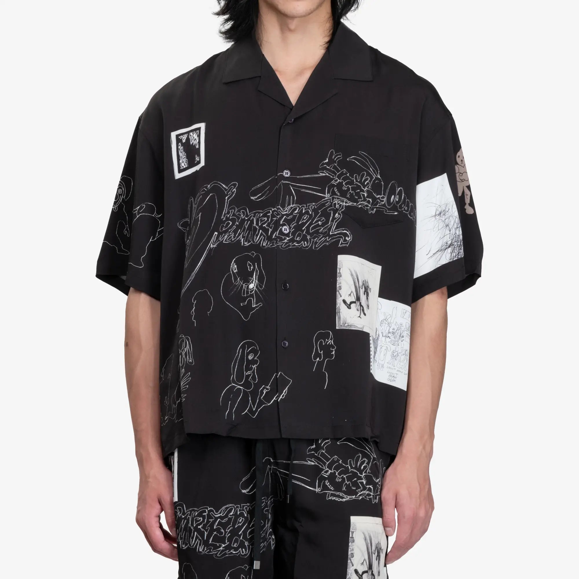 Dom Rebel Assemblage Camp Collar Shirt Black - 1