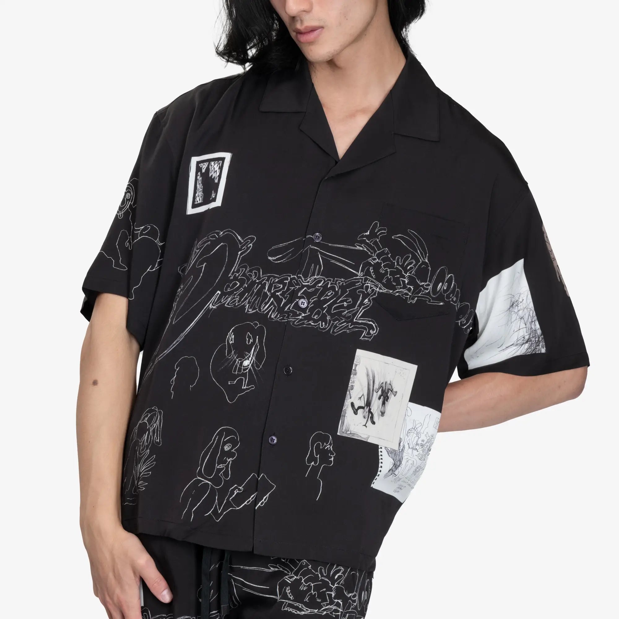 Dom Rebel Assemblage Camp Collar Shirt Black - 5
