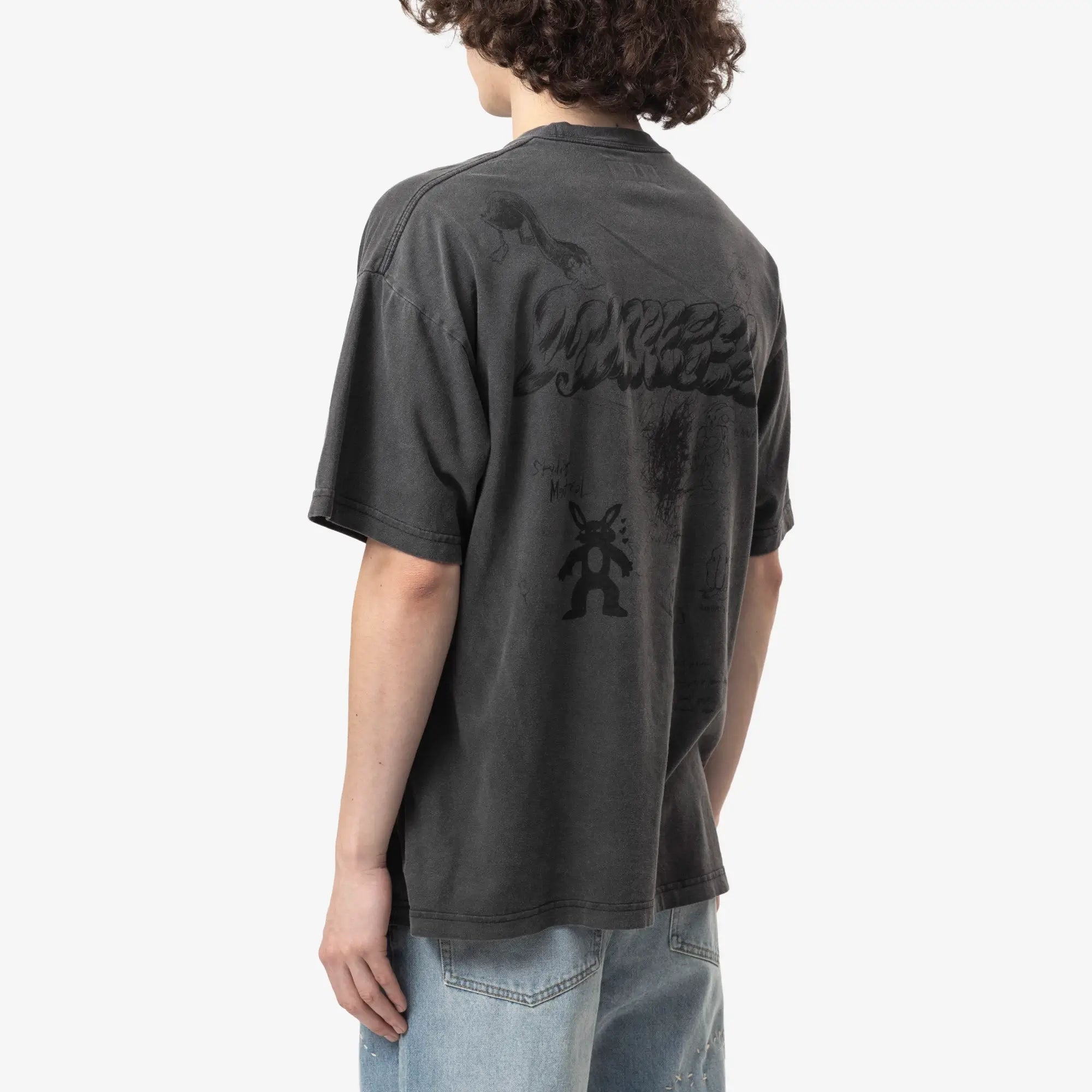 Dom Rebel Big Kiss T-Shirt Faded Black - 4