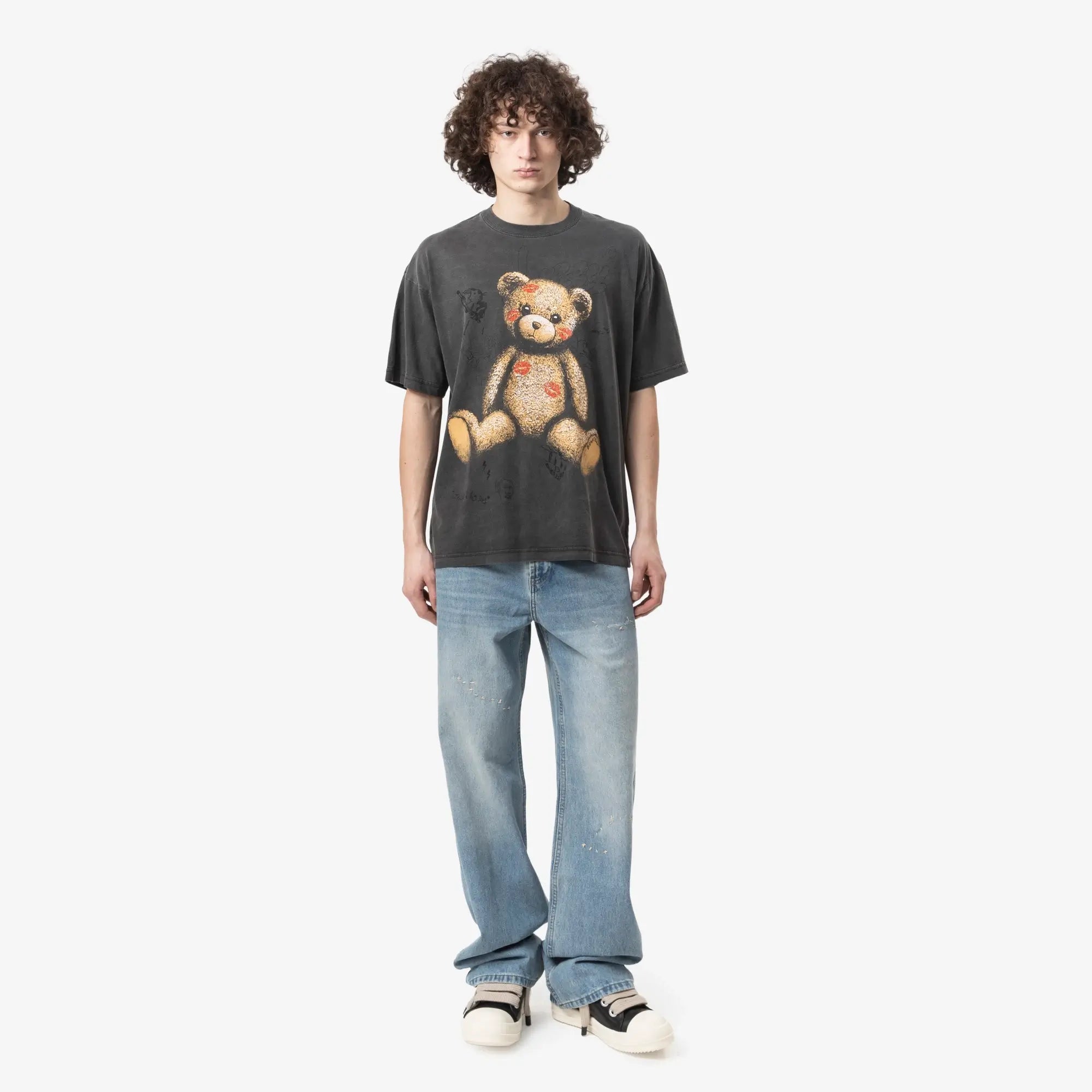 Dom Rebel Big Kiss T-Shirt Faded Black - 2