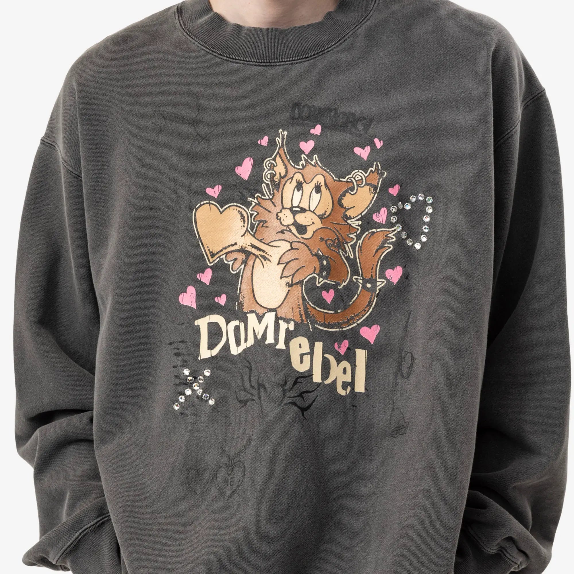 Dom Rebel Boom Crystal Sweatshirt Faded Black - 5