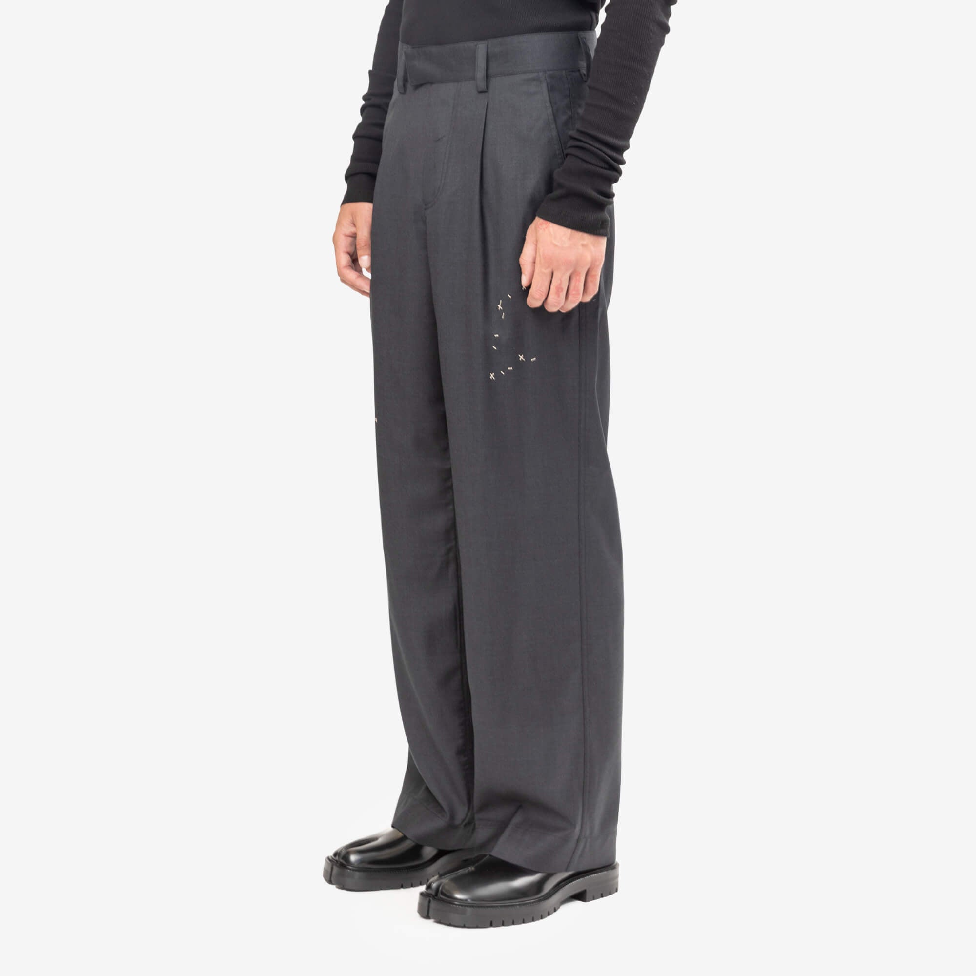 Dom Rebel Bully Wool Suit Trousers Grey-3