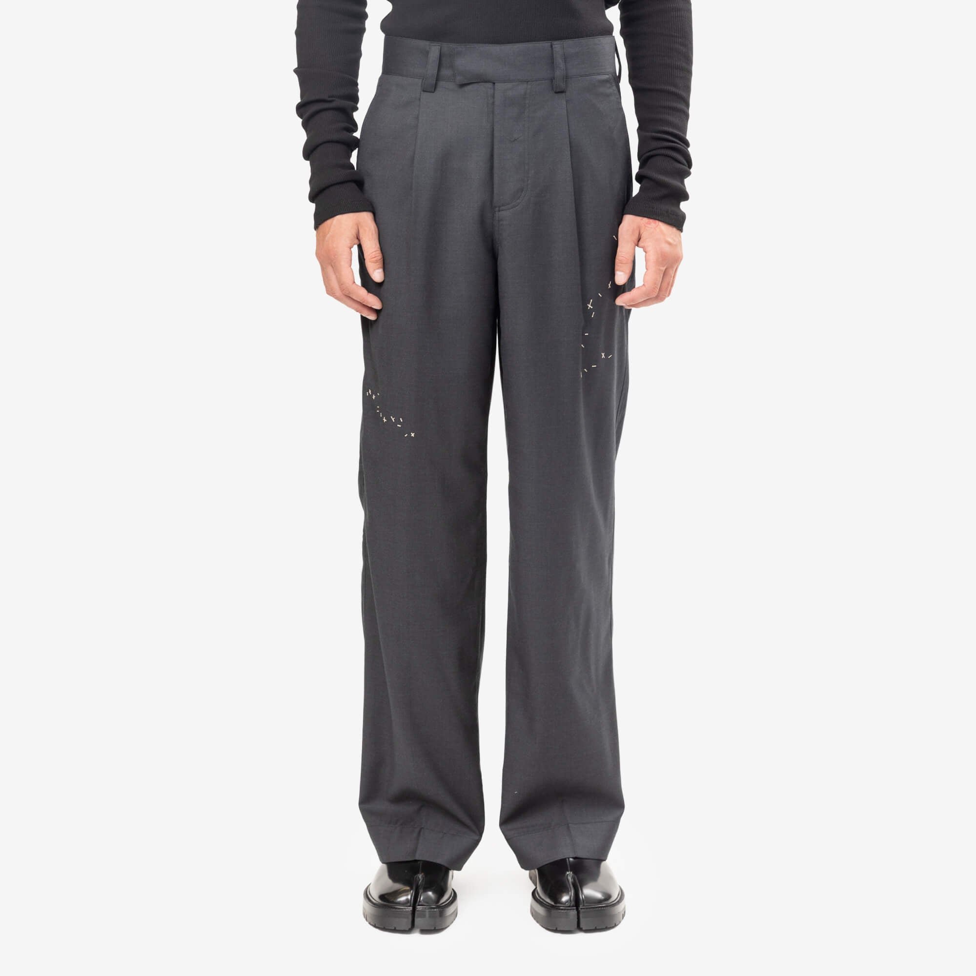 Dom Rebel Bully Wool Suit Trousers Grey-1