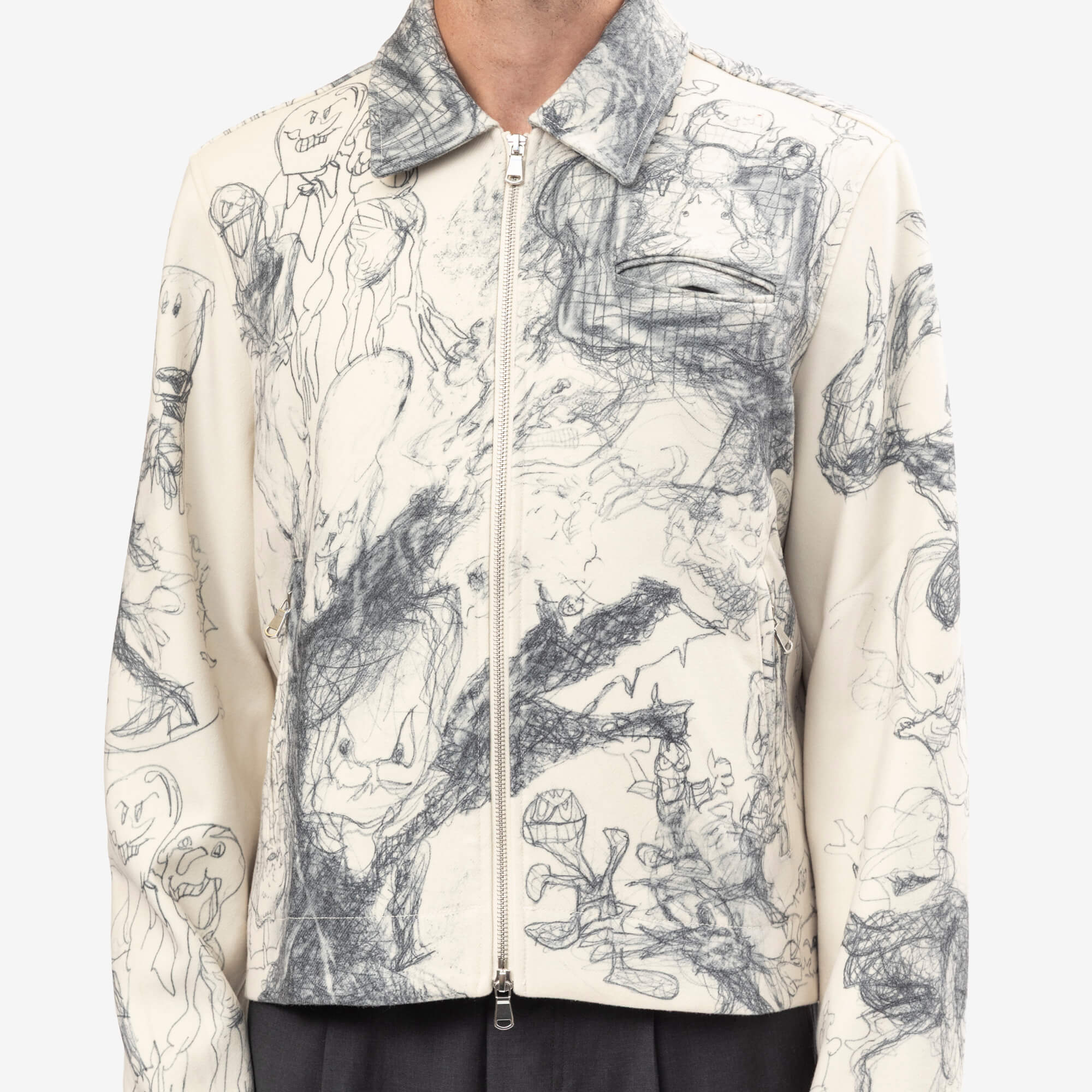 Dom Rebel Drawings Jacket Beige-5