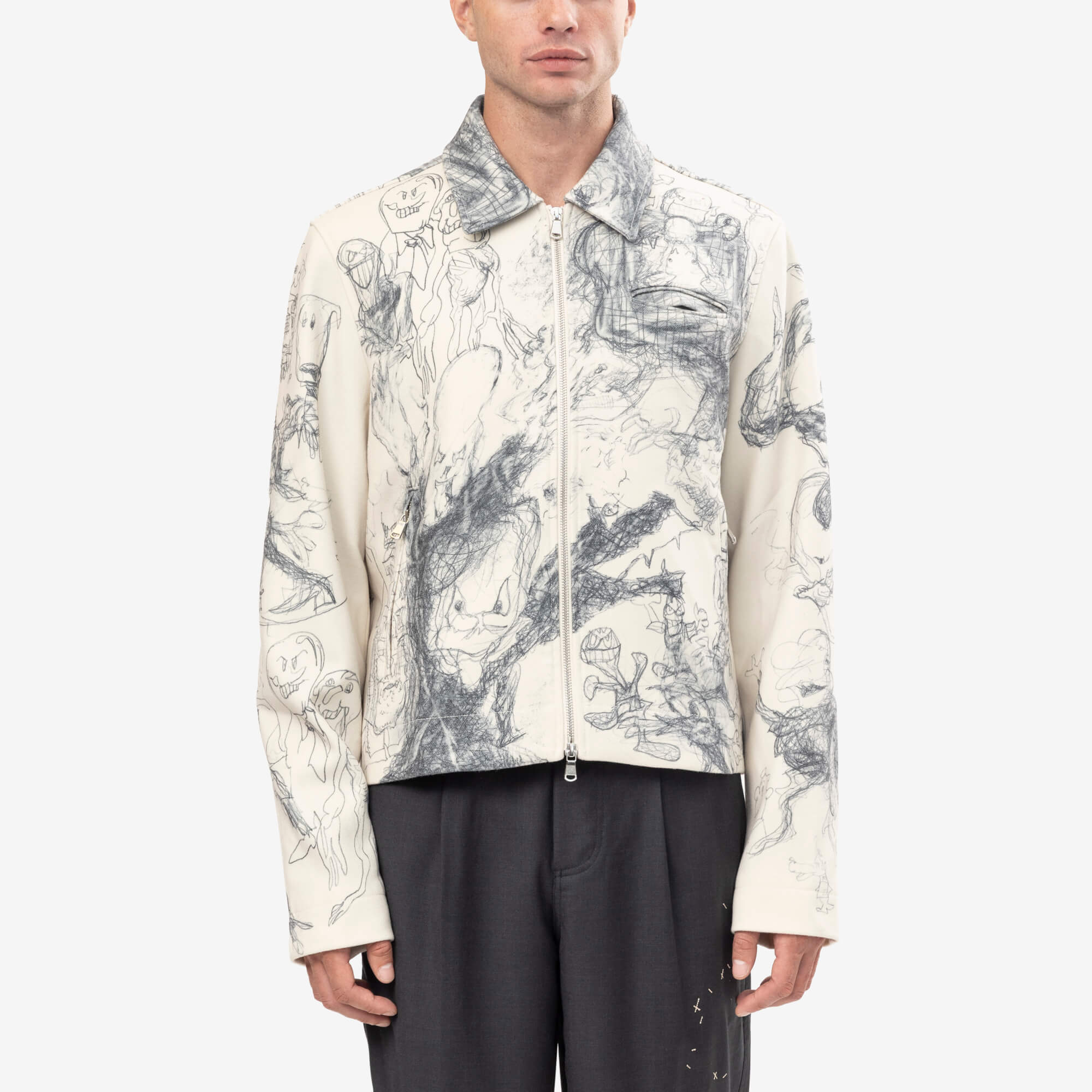 Dom Rebel Drawings Jacket Beige-1