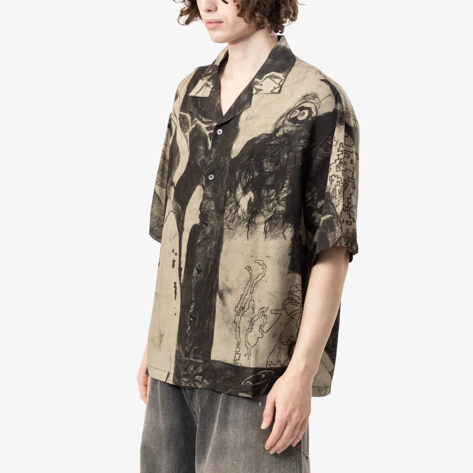 Dom Rebel Extrovert Camp Collar Shirt Beige - 3