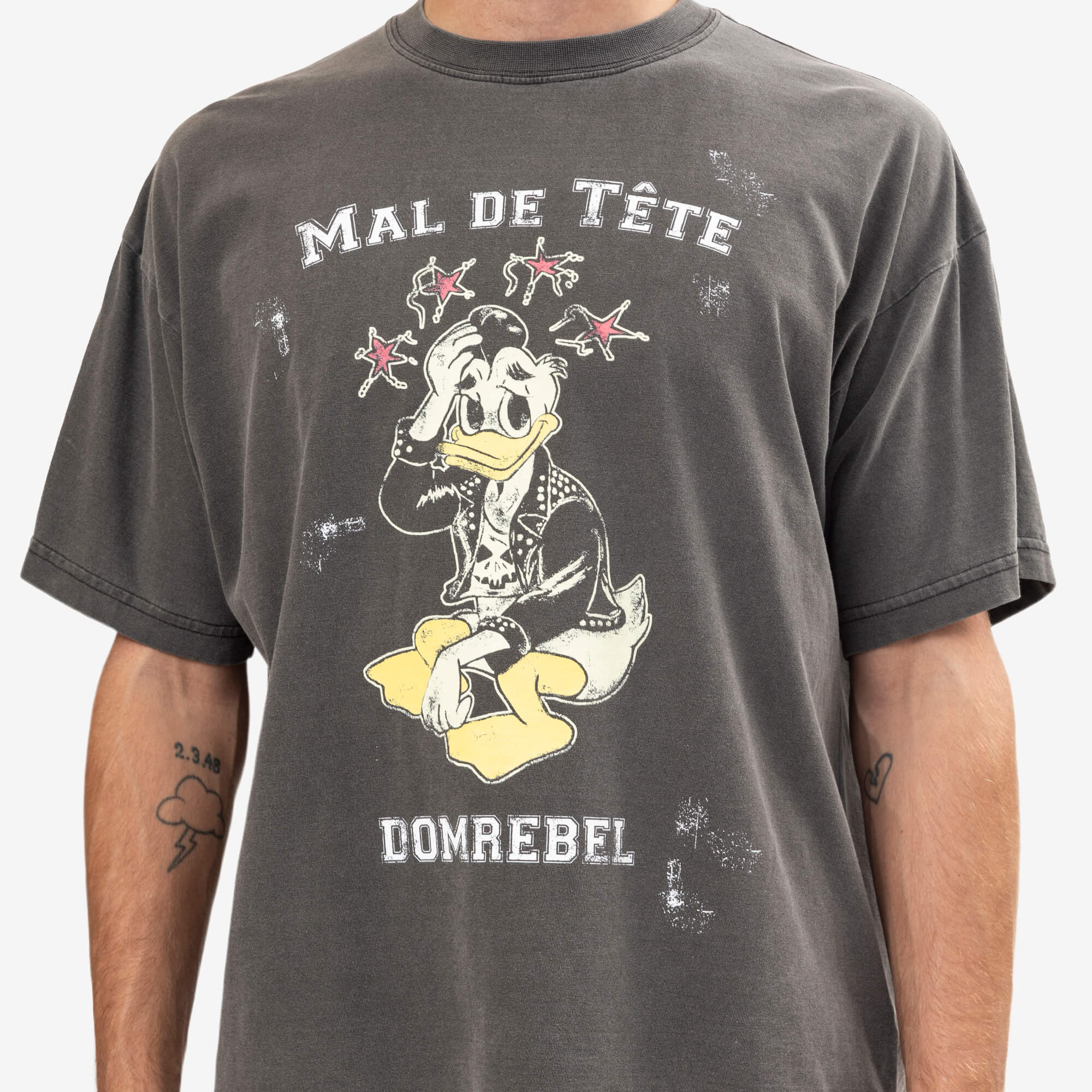 Dom Rebel Headache T-Shirt Faded Black-5
