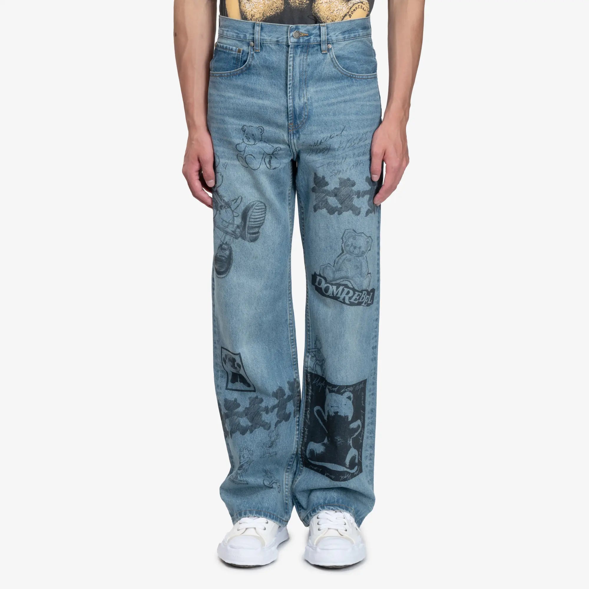 Dom Rebel High Low Jeans Mid Blue - 1