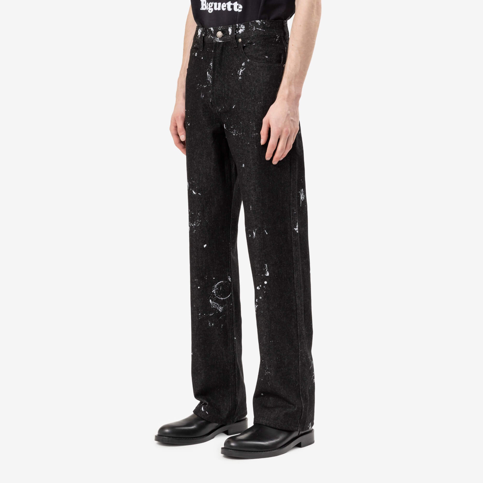 Dom Rebel Jerk Bootcut Jeans Painted Black-3