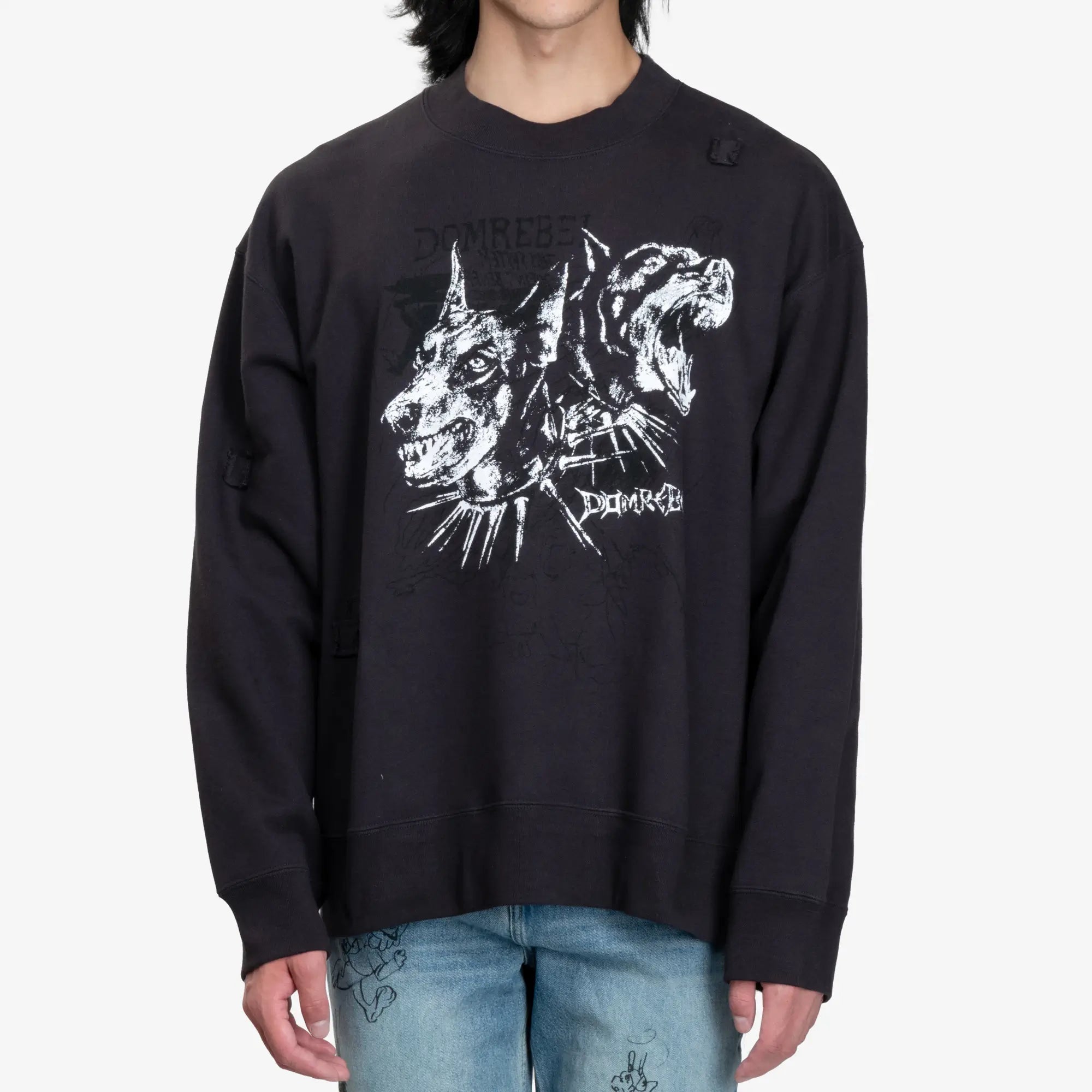 Dom Rebel Puppy Sweatshirt Old Black - 1
