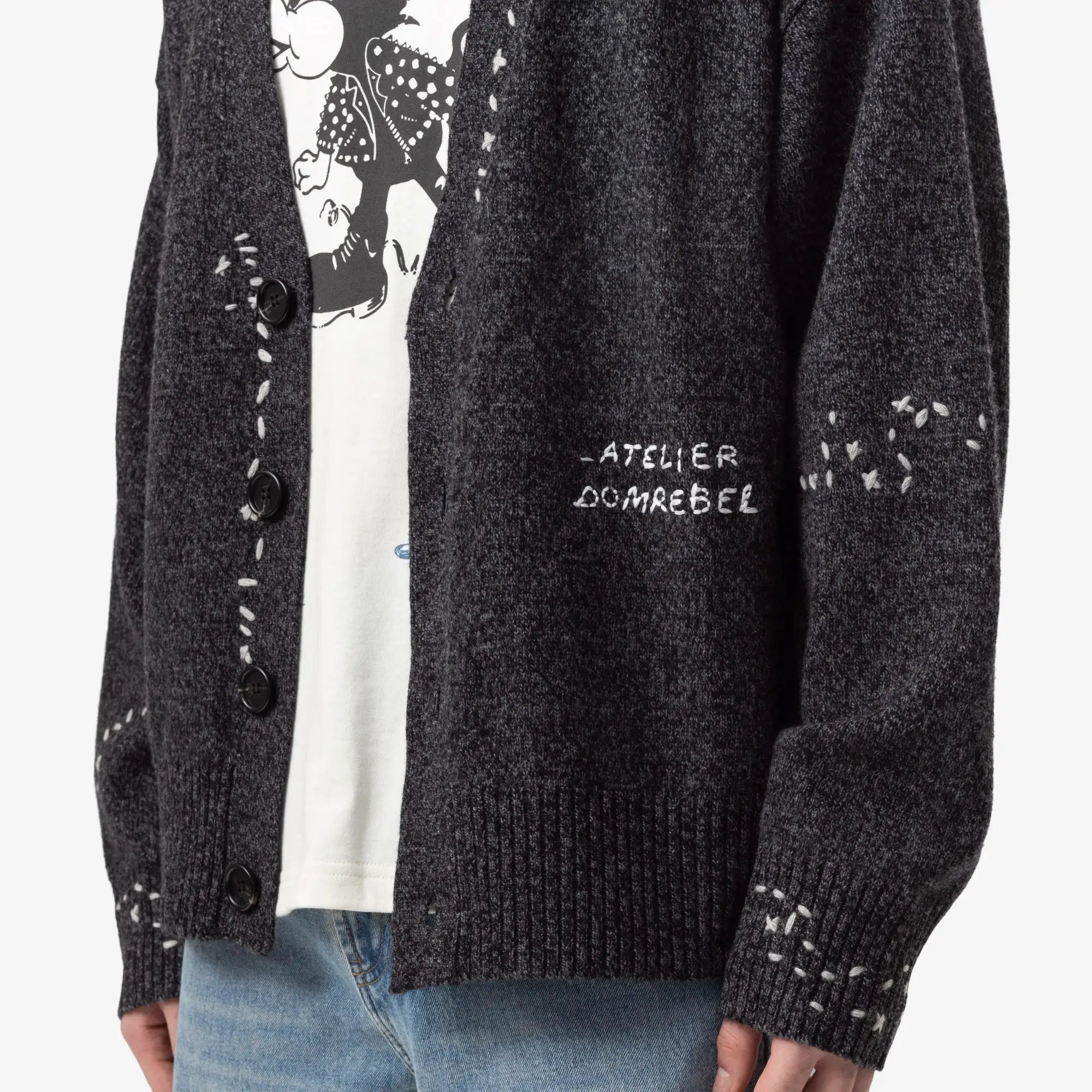 Dom Rebel Renegade Cardigan Charcoal - 6