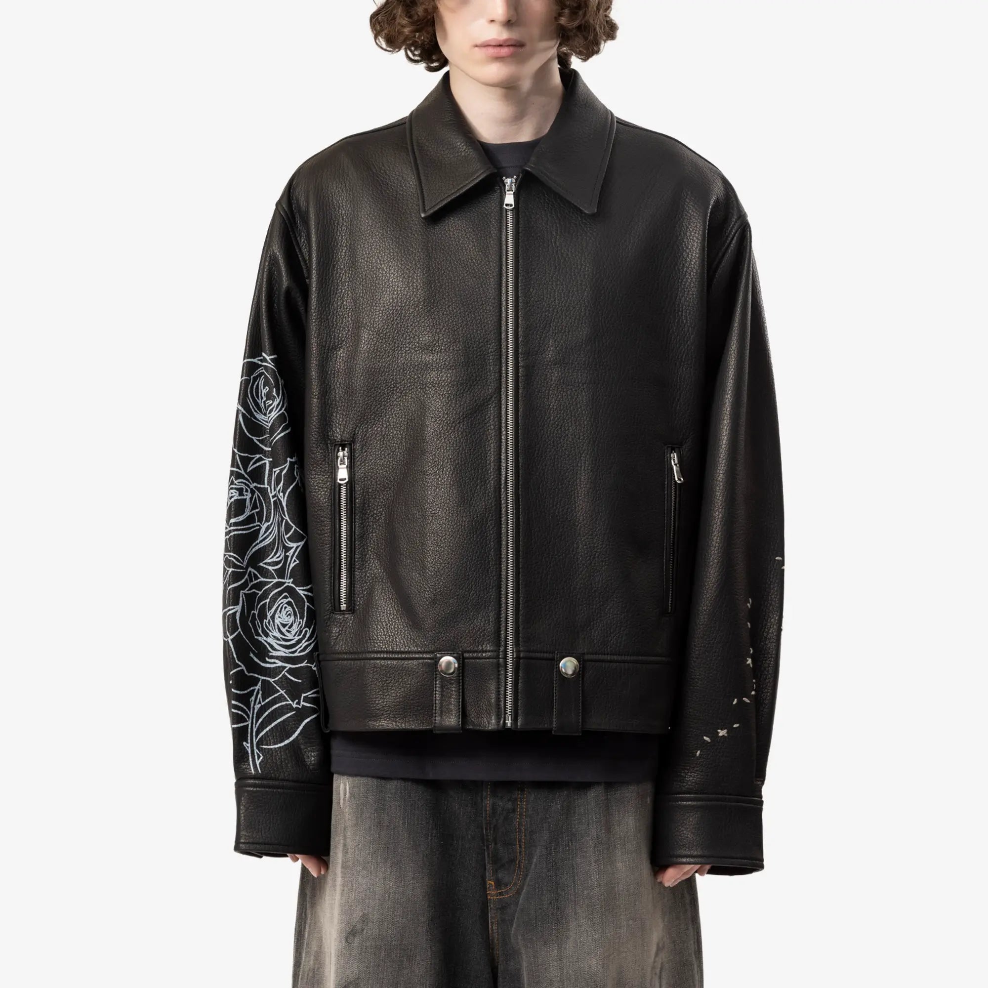 Dom Rebel Roses Leather Jacket Black - 1