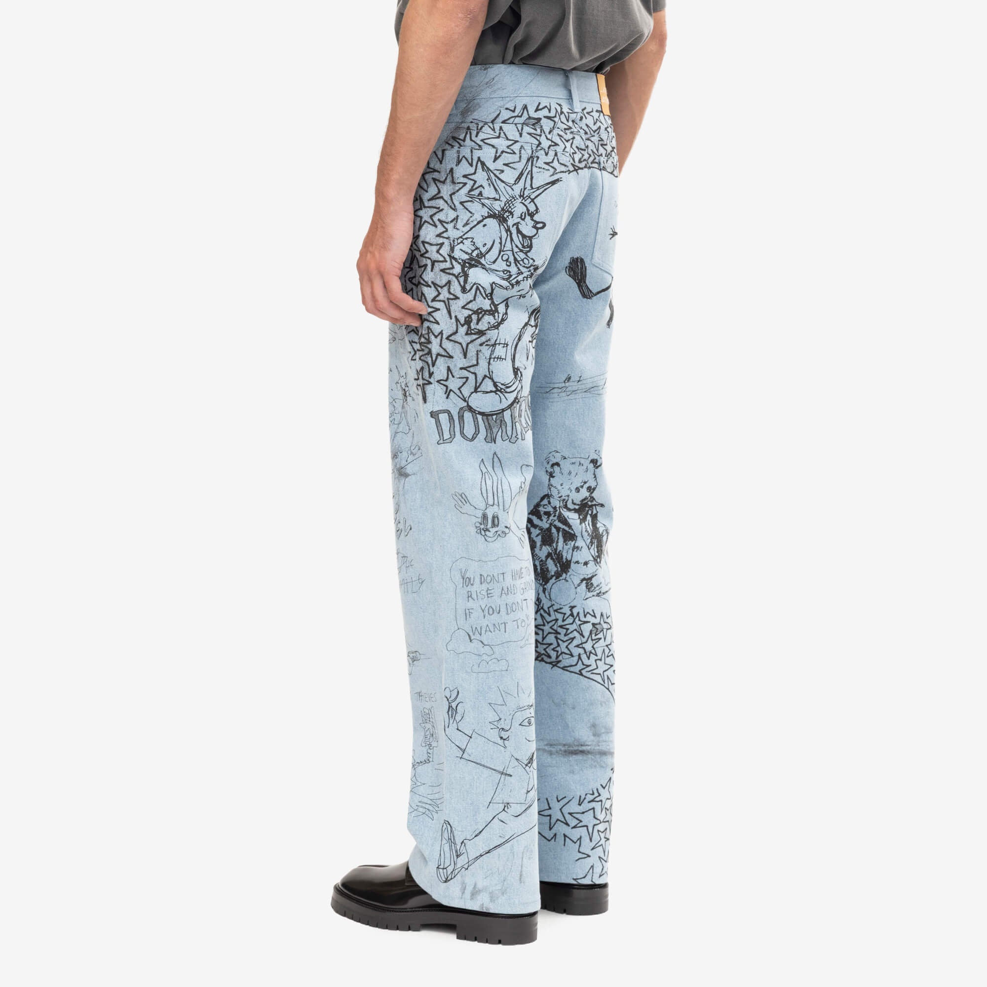 Dom Rebel Sketchy Bootcut Jeans Light Blue-4