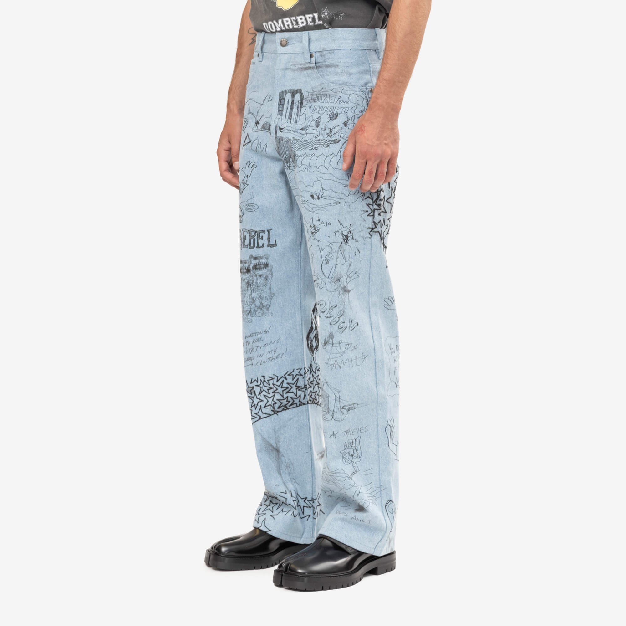 Dom Rebel Sketchy Bootcut Jeans Light Blue-3