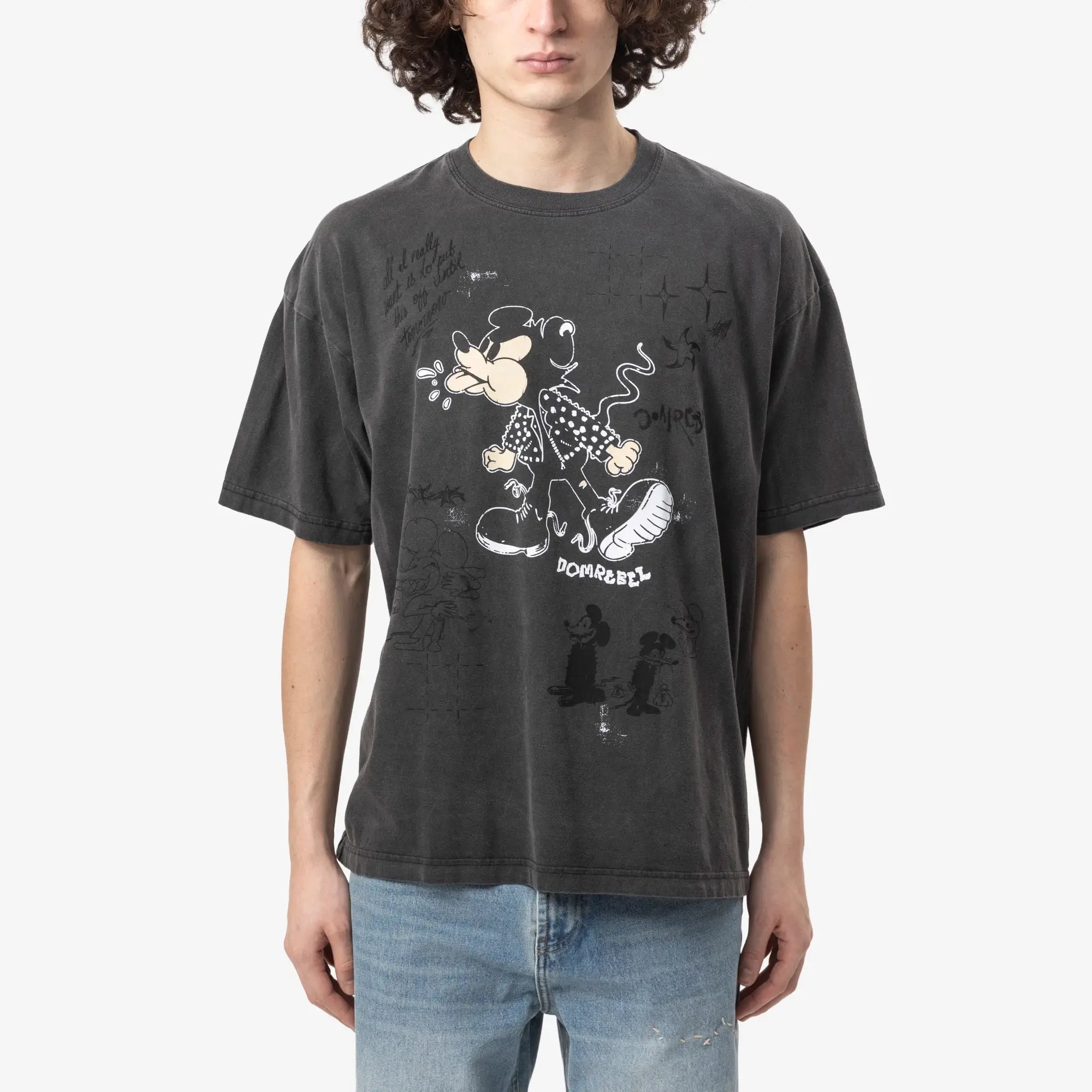 Dom Rebel Spit T-Shirt Faded Black - 1