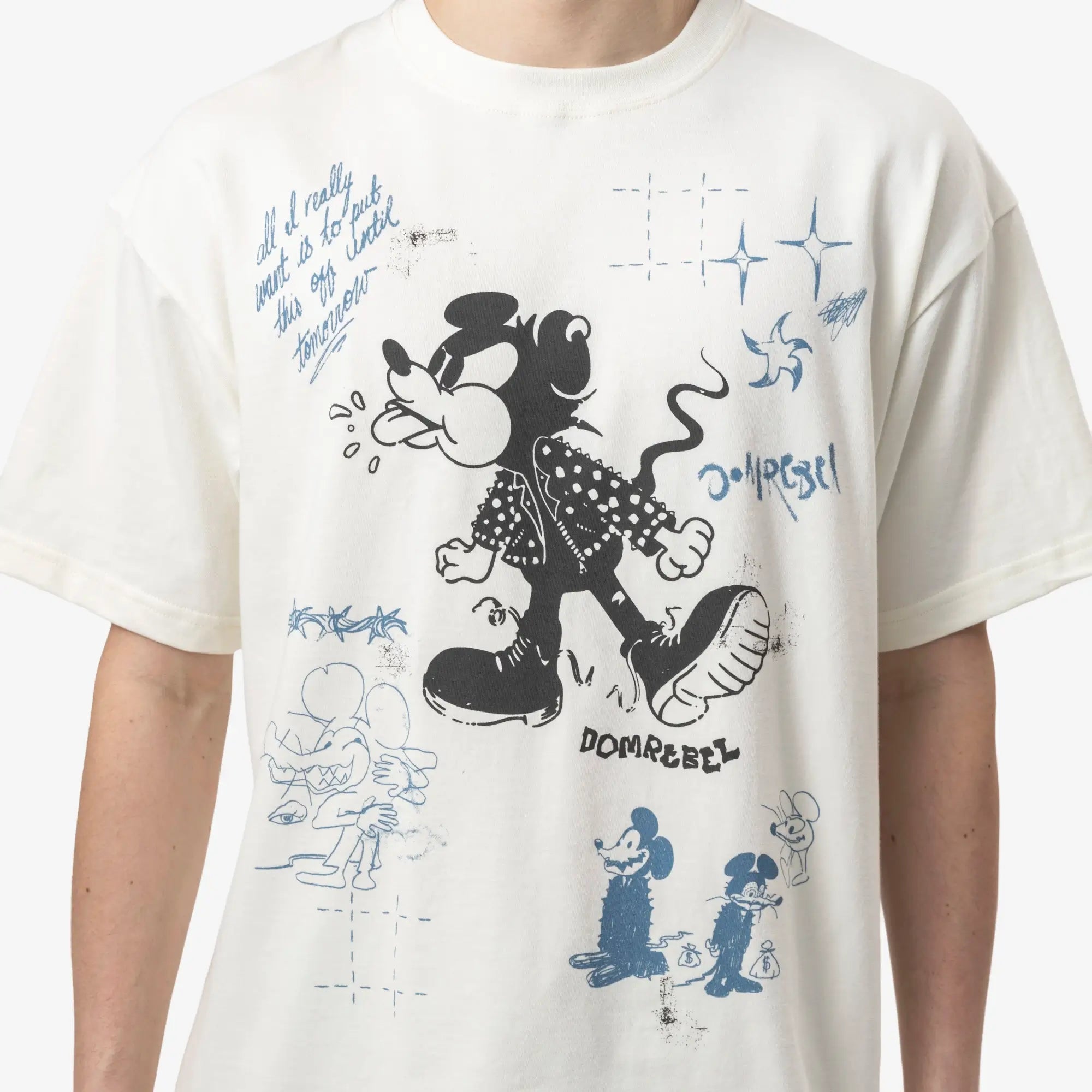 Dom Rebel Spit T-Shirt Old White - 5