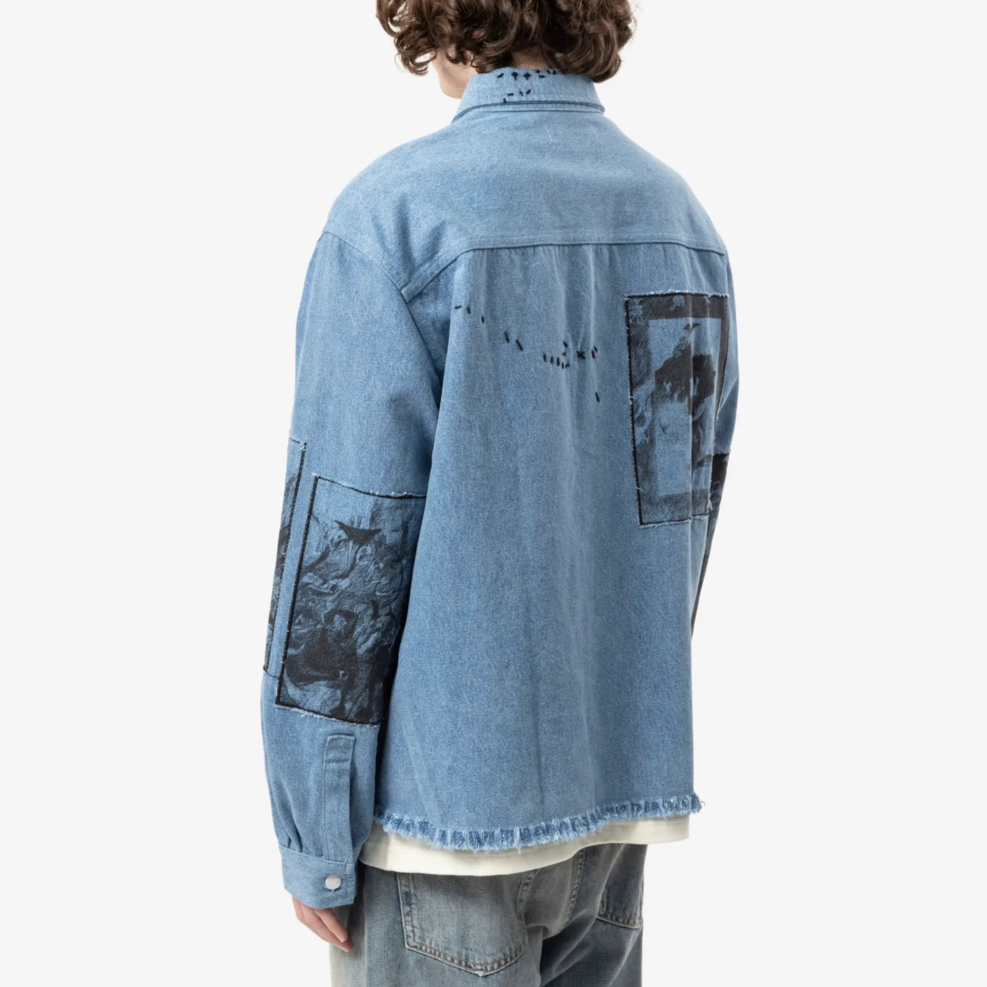 Dom Rebel Unskilled Worker Cropped Overshirt Blue - 4