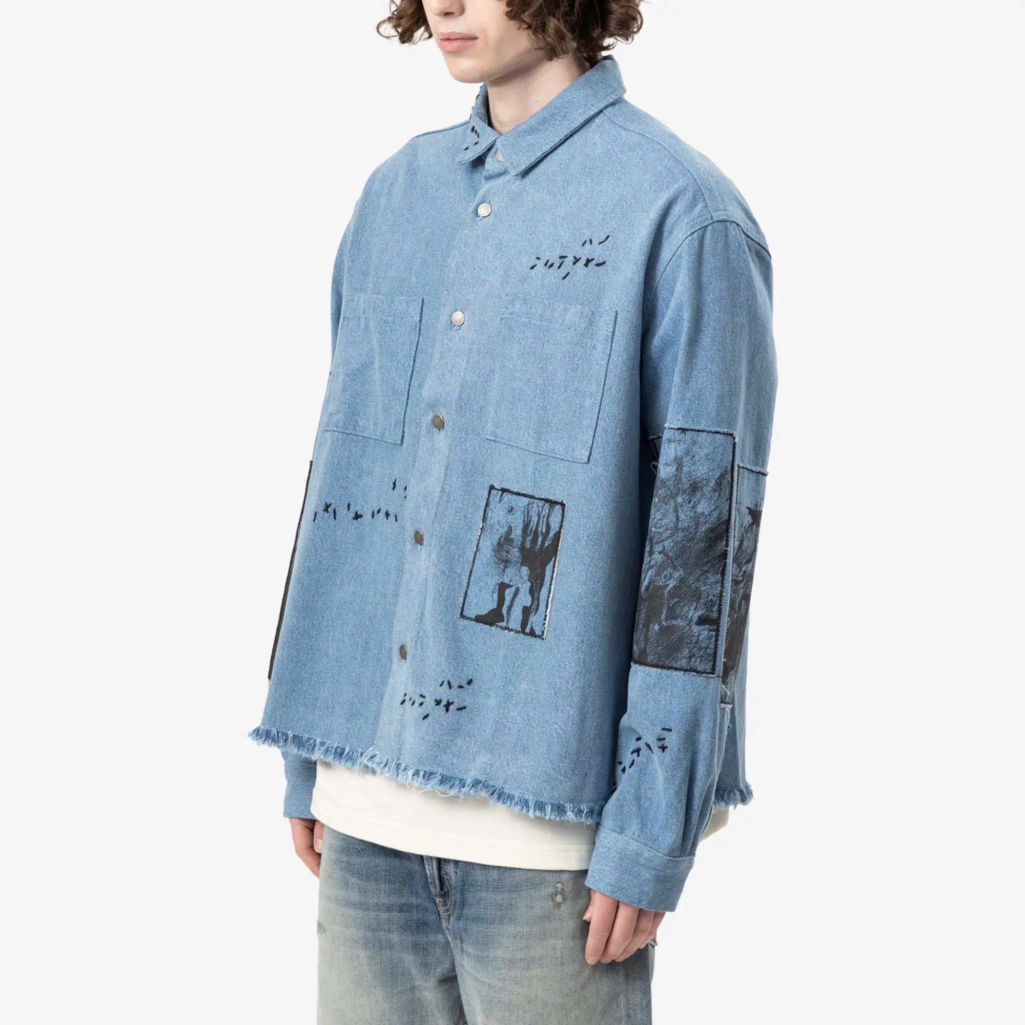 Dom Rebel Unskilled Worker Cropped Overshirt Blue - 3