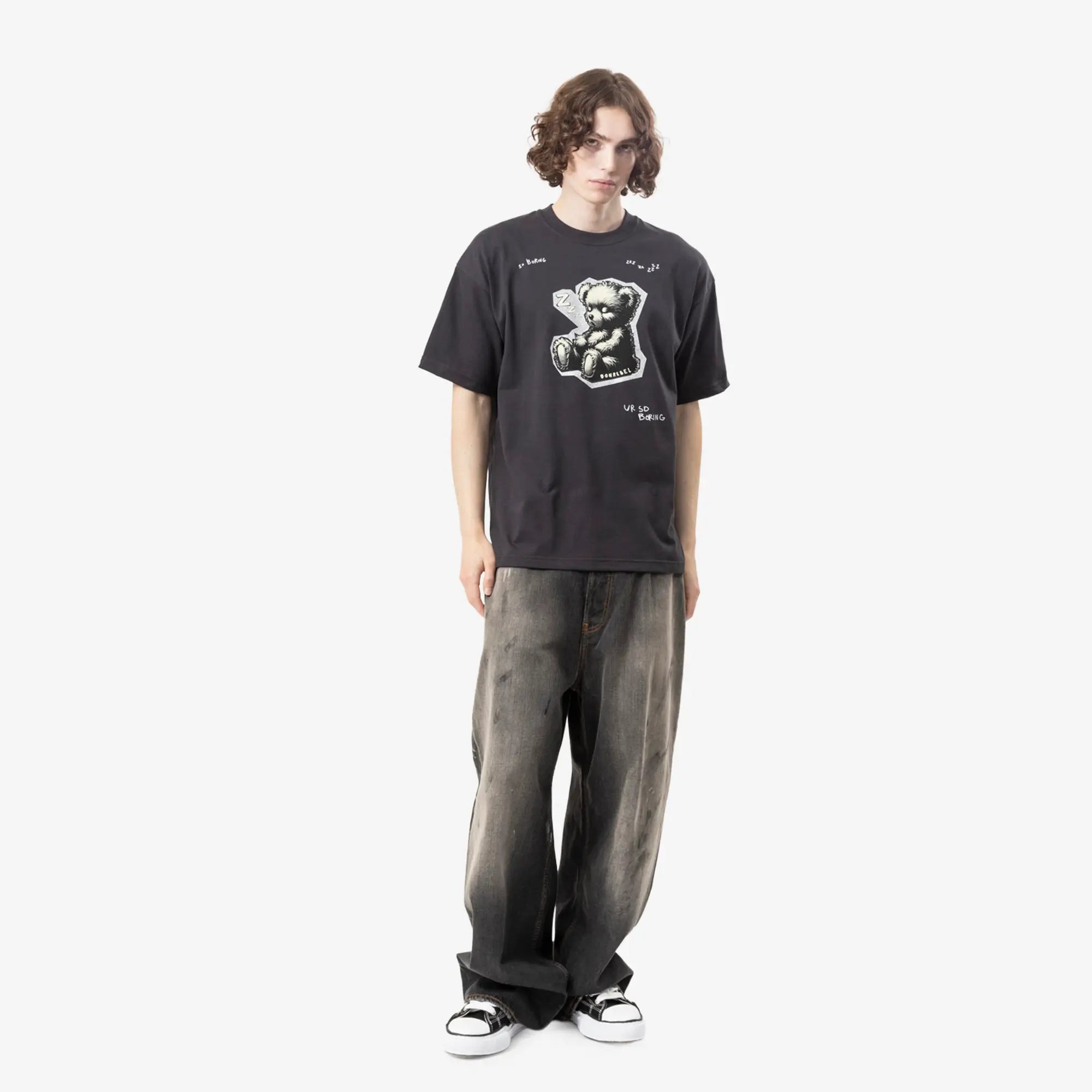 Dom Rebel ZZZ Bear T-Shirt Old Black - 2