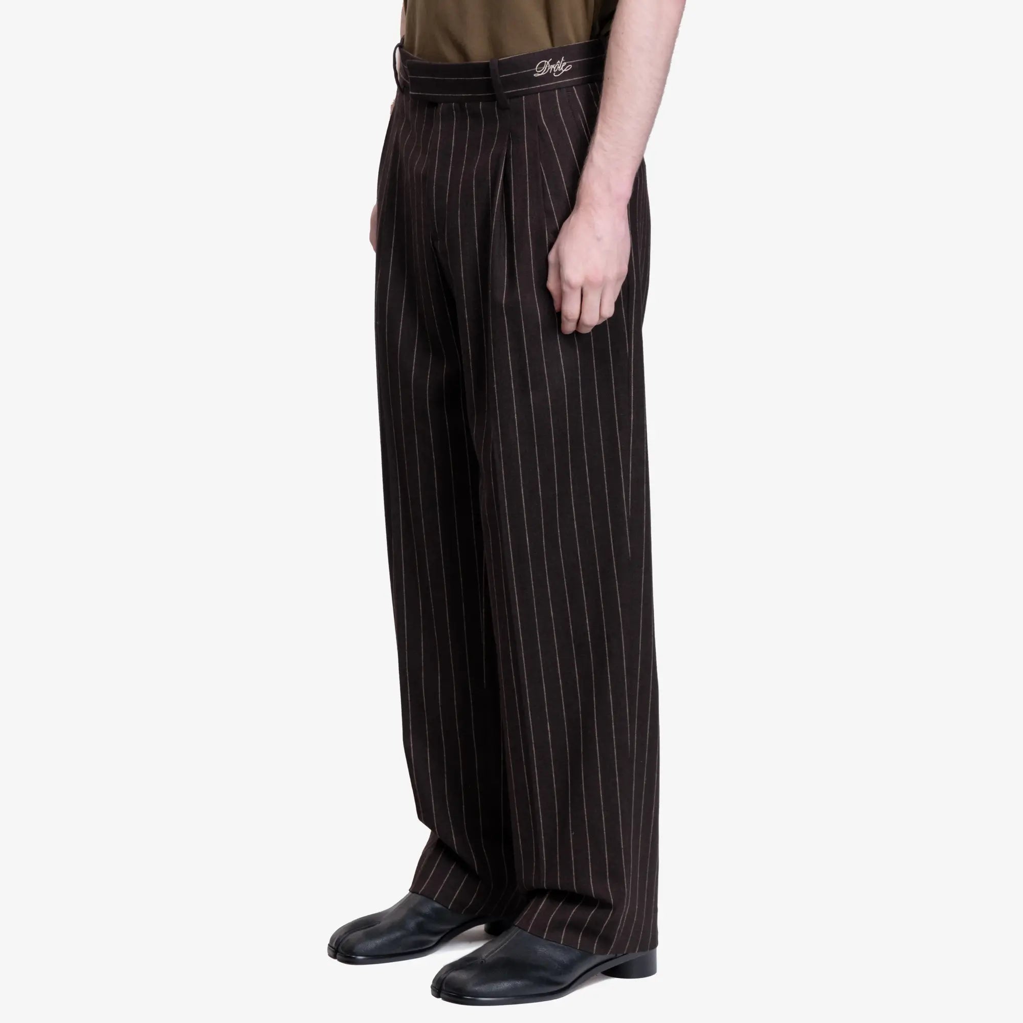 Drôle de Monsieur Le Pantalon Pinstripes Dark Brown - 3