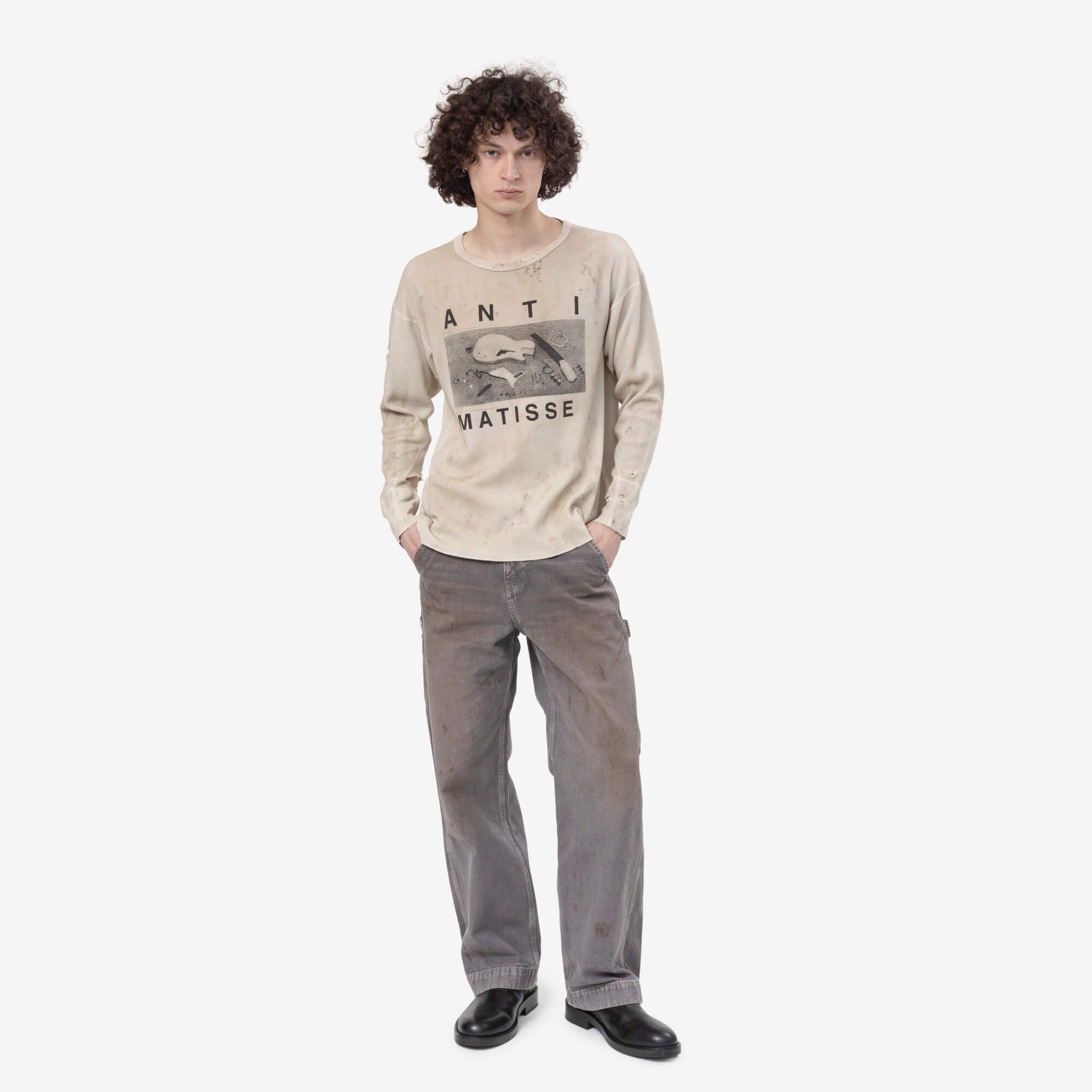 Enfants Riches Deprimes Anti Matisse Thermal LS T-Shirt Dirty White - 2