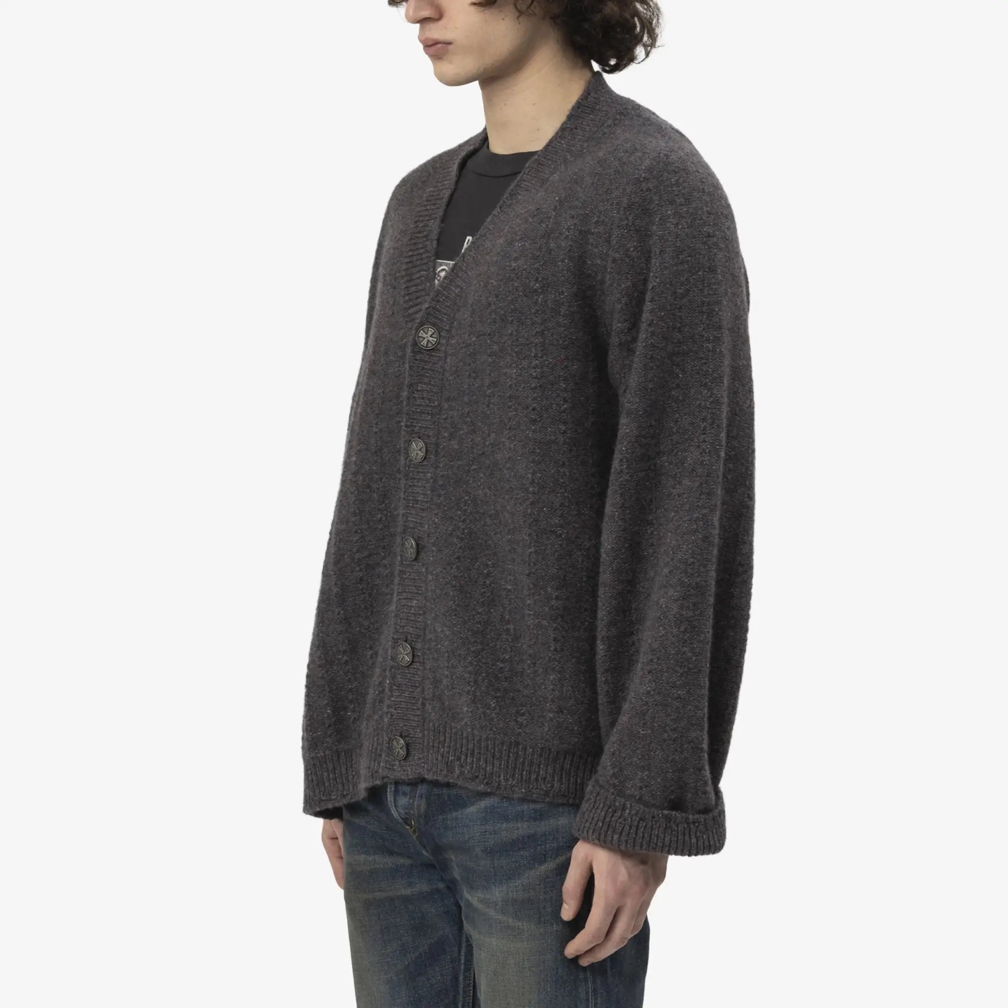 Enfants Riches Deprimes Asymmetrical Cardigan Tweed Gray - 3