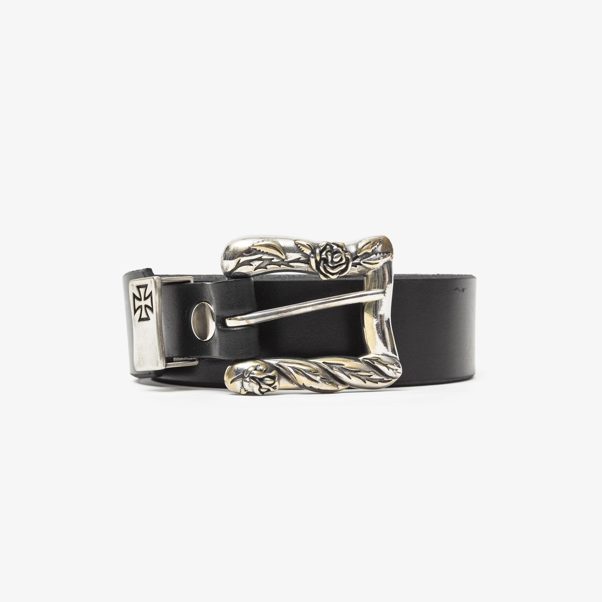 Enfants Riches Deprimes Classic Rose Buckle Belt Black - 1