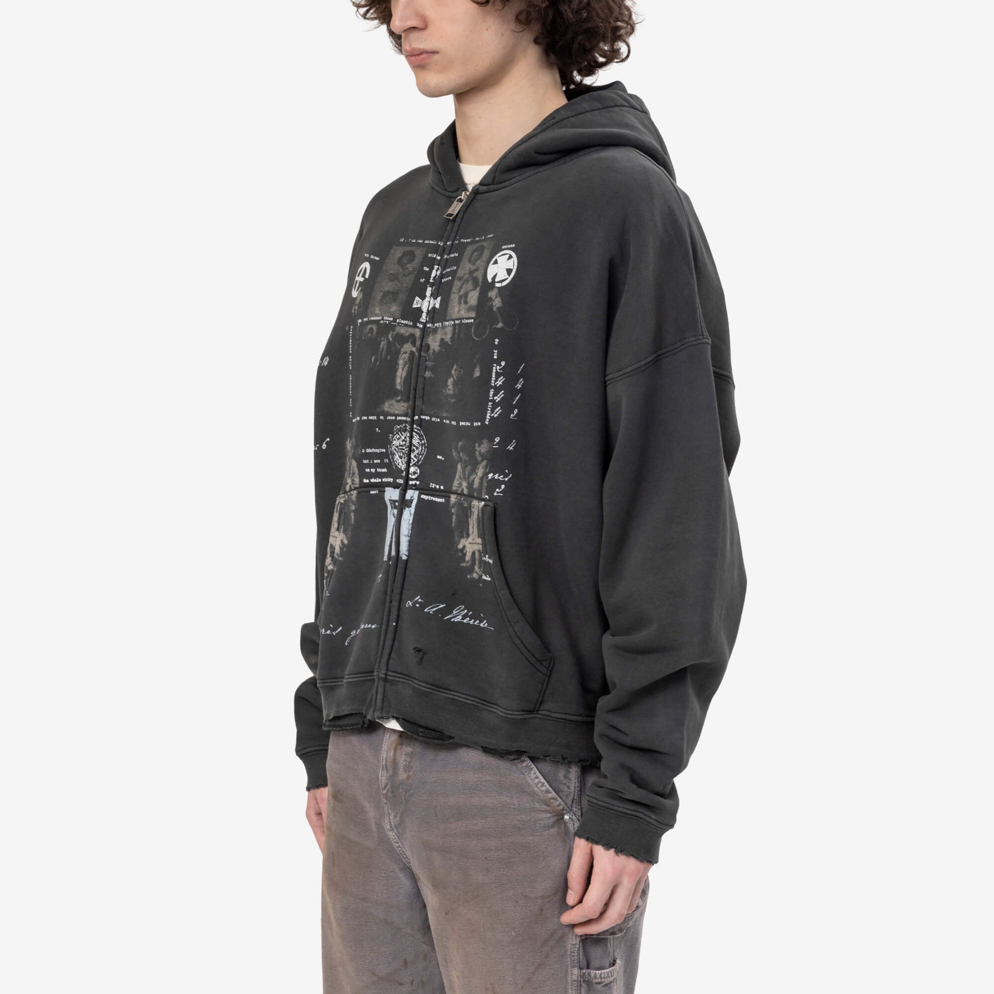 Enfants Riches Deprimes Djagilev's Grave Zip Hoody Washed Black - 3