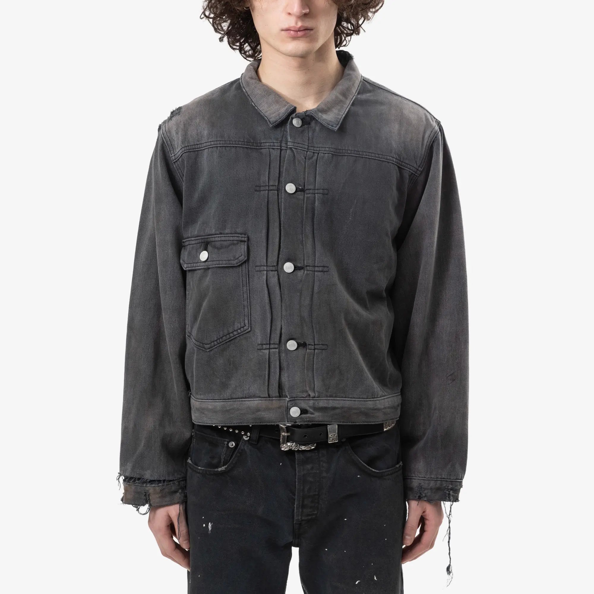 Enfants Riches Deprimes Flannel Lined Type VII Jacket Charcoal / Blue Plaid - 1