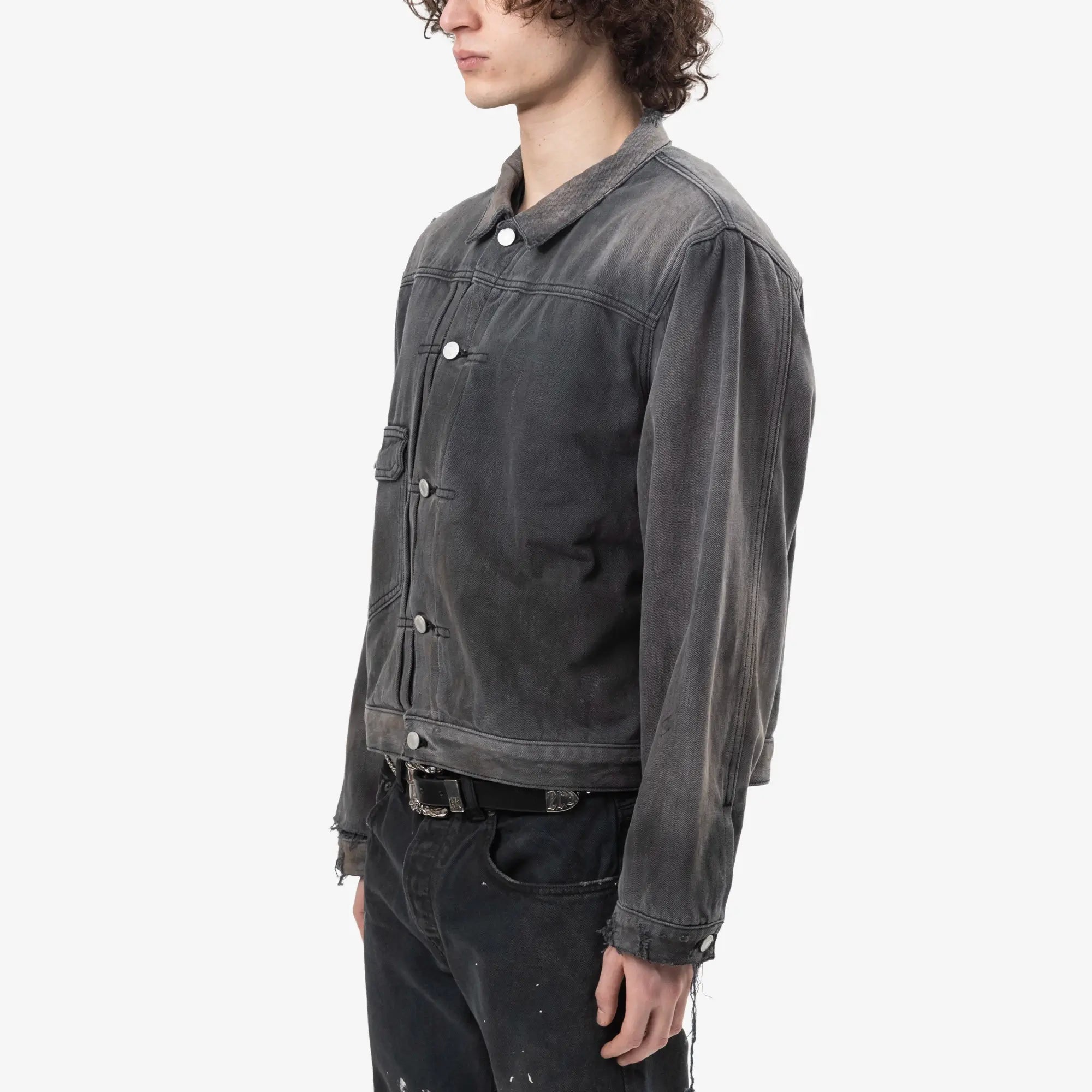 Enfants Riches Deprimes Flannel Lined Type VII Jacket Charcoal / Blue Plaid - 3