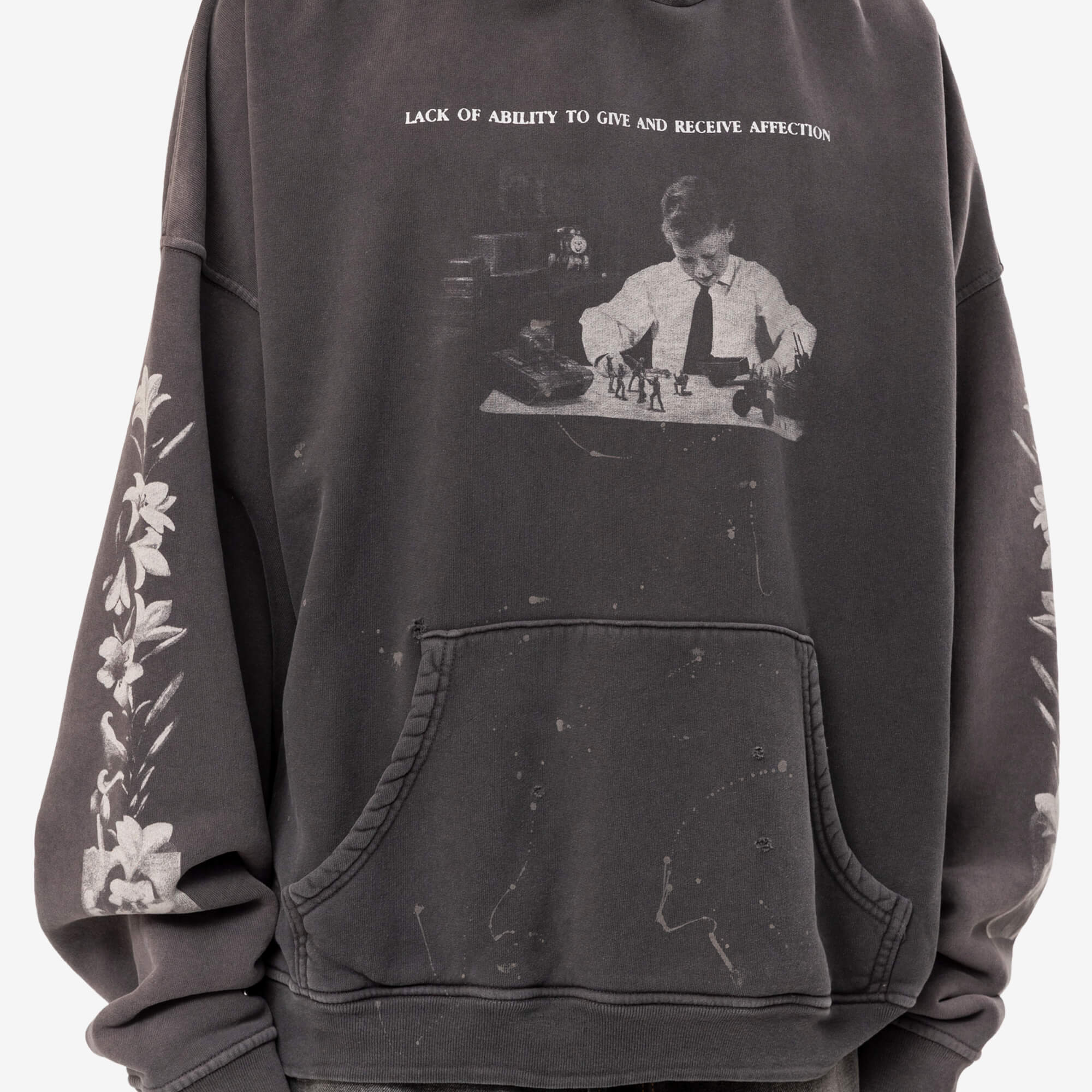 Enfants Riches Deprimes Head Against the Bars Hoody Washed Black-5