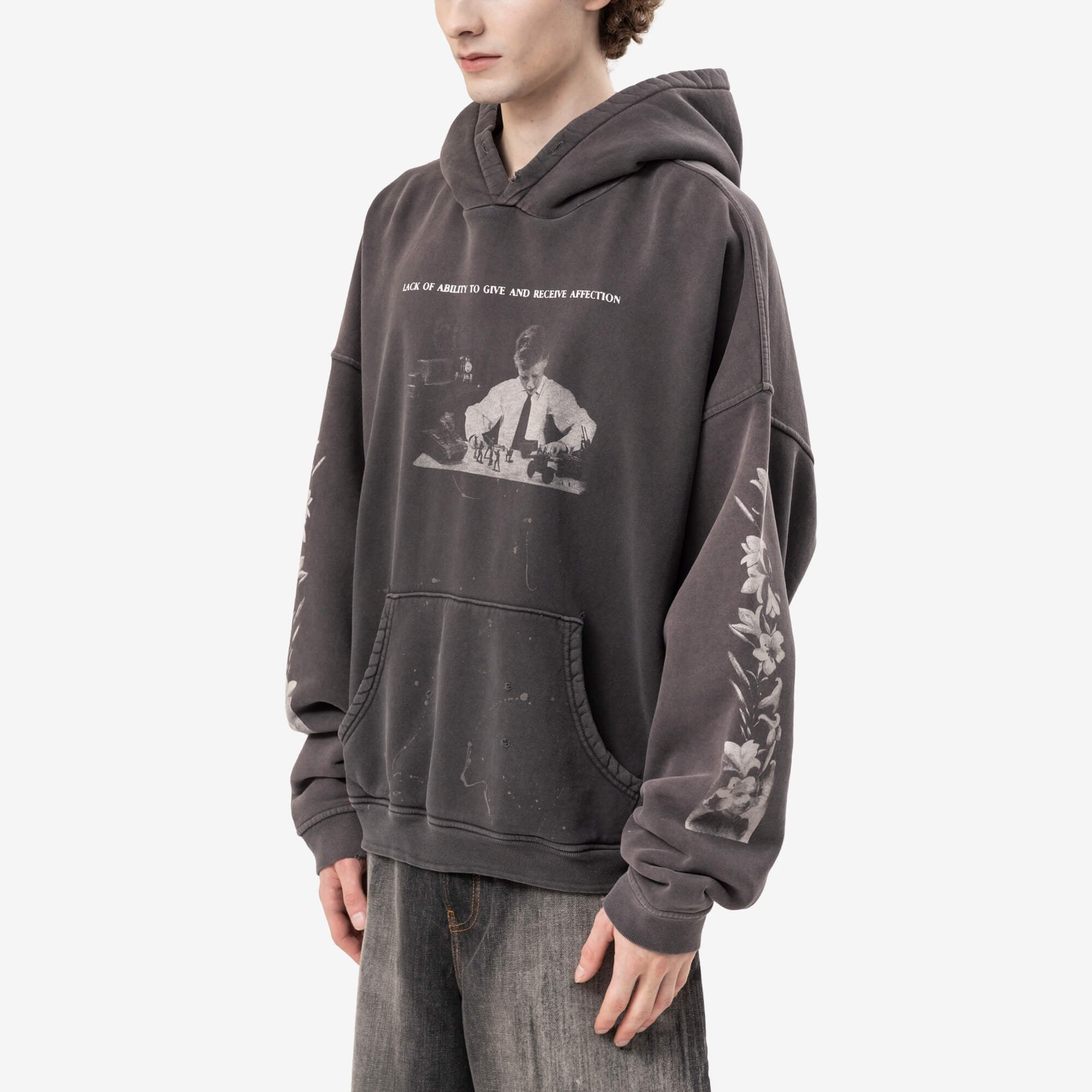 Enfants Riches Deprimes Head Against the Bars Hoody Washed Black-3