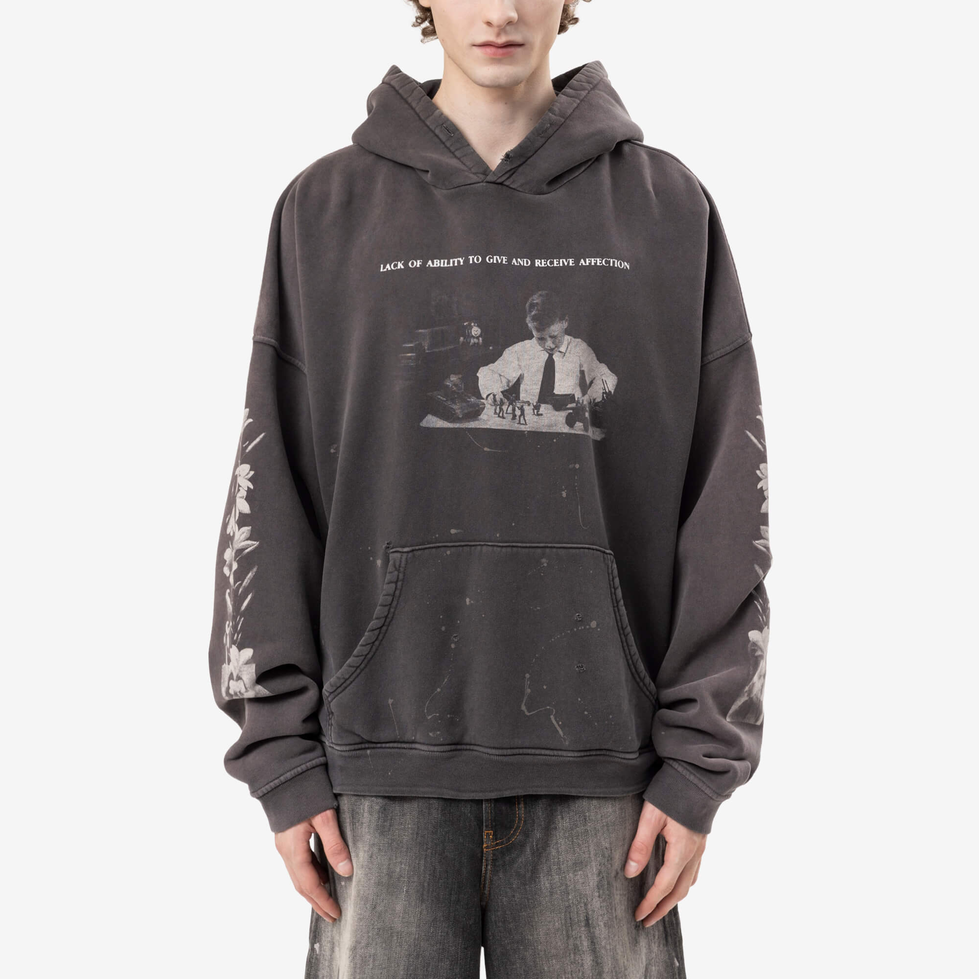 Enfants Riches Deprimes Head Against the Bars Hoody Washed Black-1