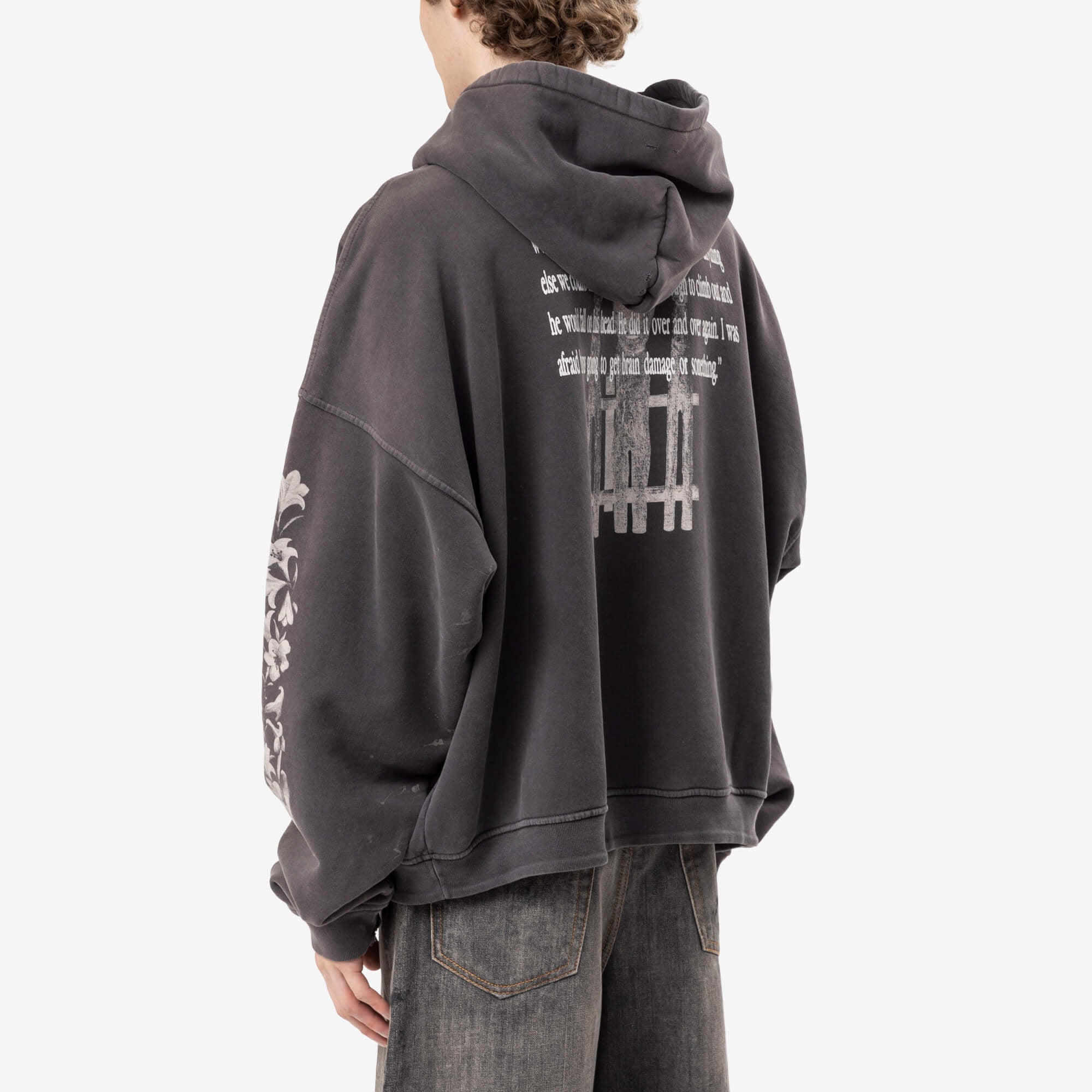 Enfants Riches Deprimes Head Against the Bars Hoody Washed Black-4