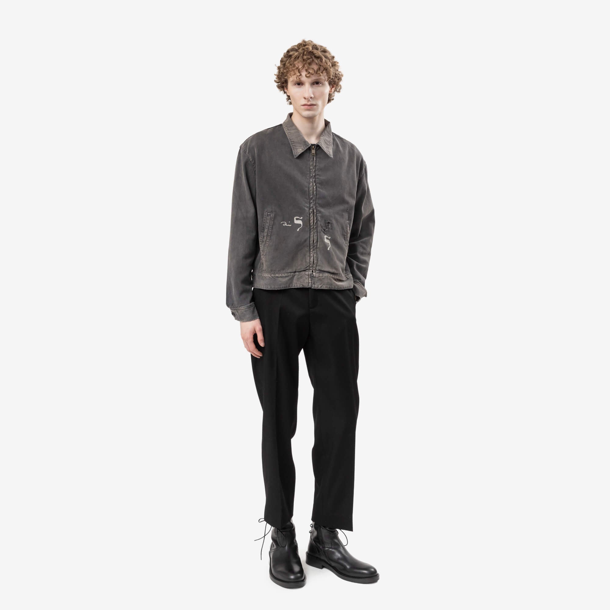 Enfants Riches Deprimes Hebrew Mechanics Jacket Black-2