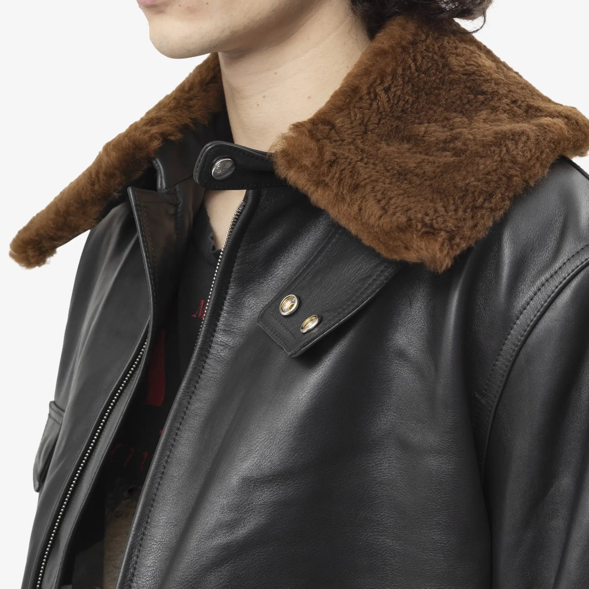 Enfants Riches Deprimes Hot Rod Shearling Collar Jacket Black - 7