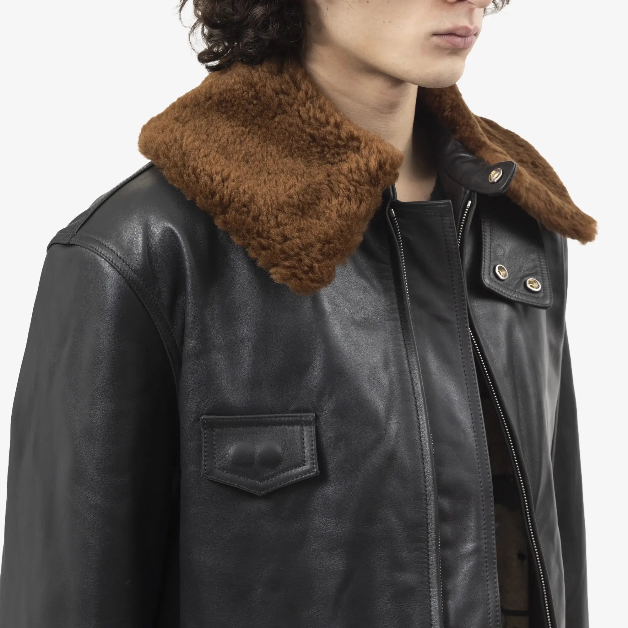 Enfants Riches Deprimes Hot Rod Shearling Collar Jacket Black - 5