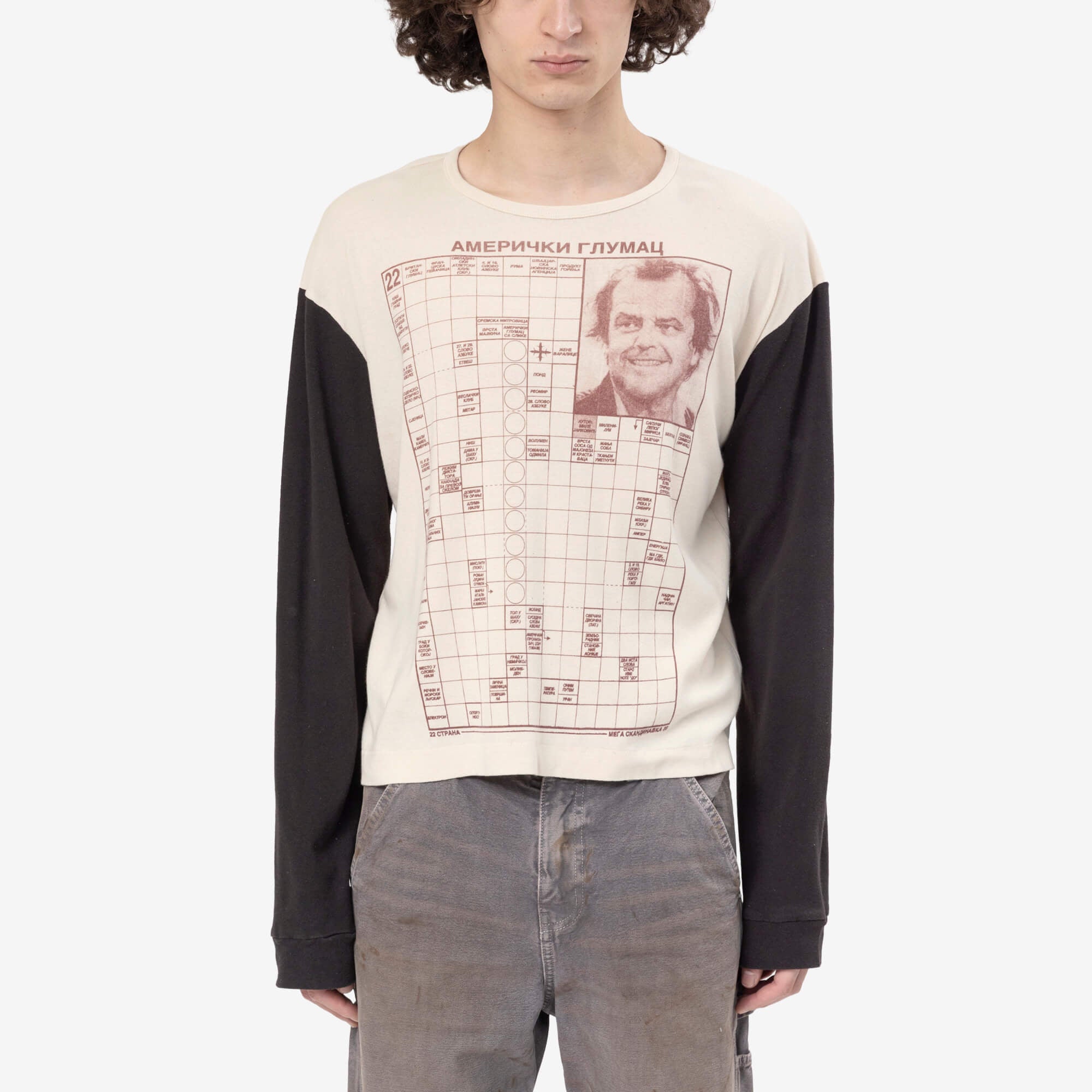 Enfants Riches Deprimes Jack Serbian Fantasy LS T-Shirt Cream/Black - 1