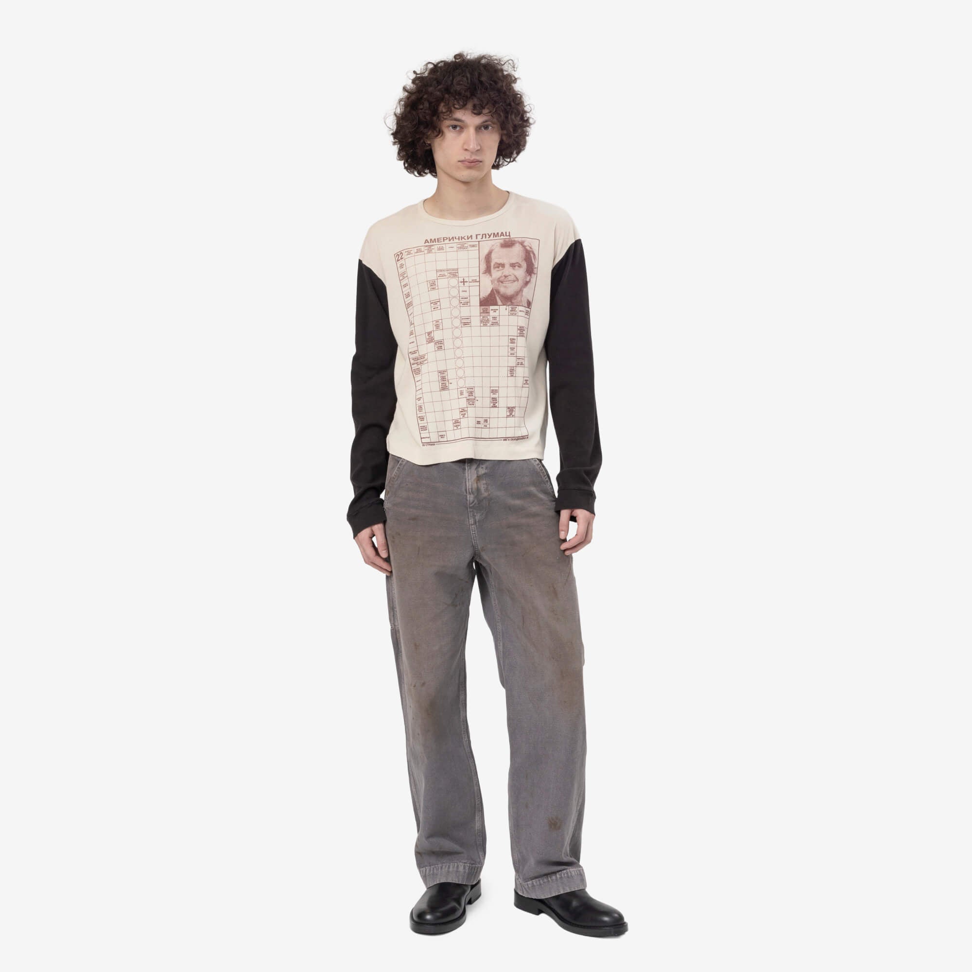 Enfants Riches Deprimes Jack Serbian Fantasy LS T-Shirt Cream/Black - 2