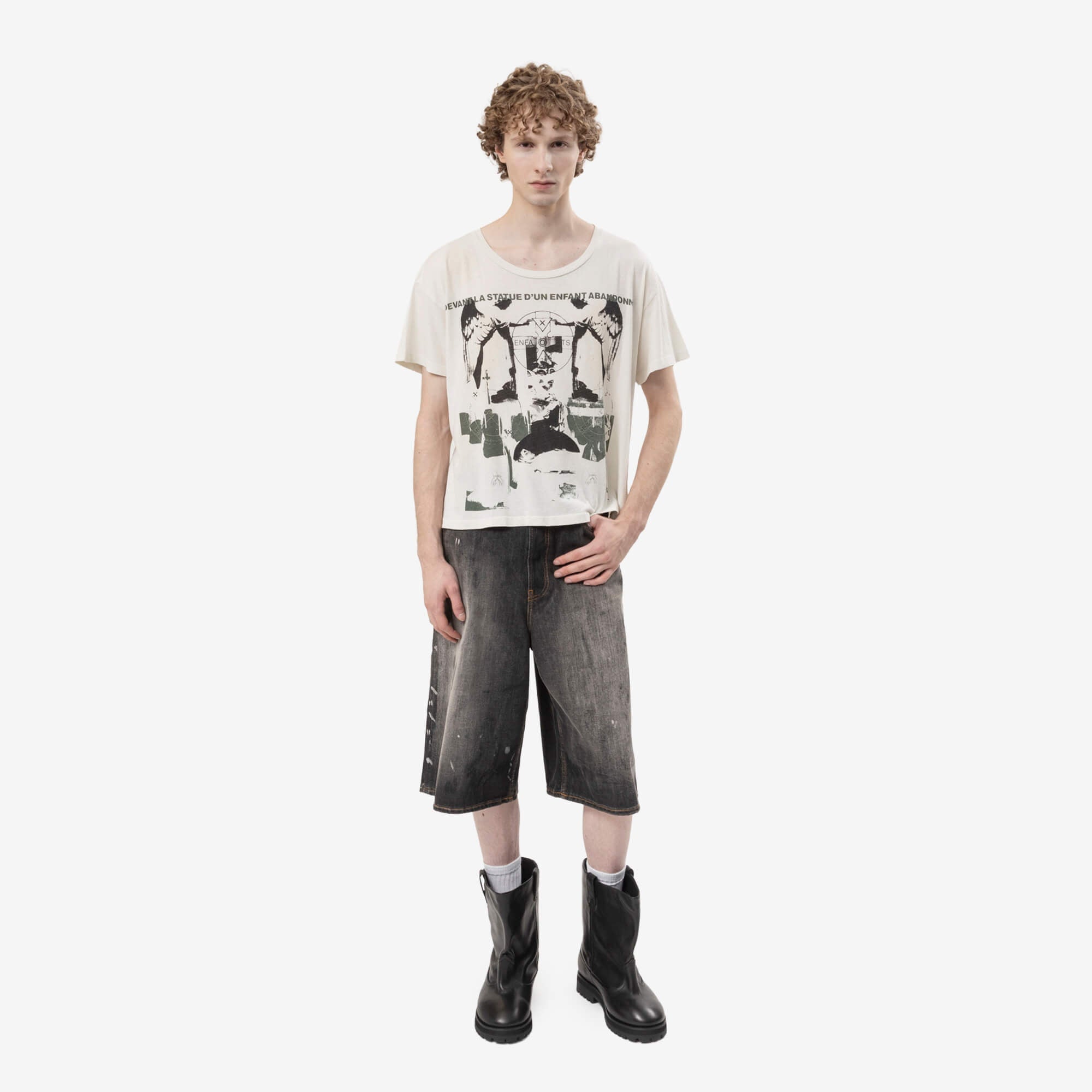 Enfants Riches Deprimes Nun Kicks Baby T-Shirt Dirty White-2