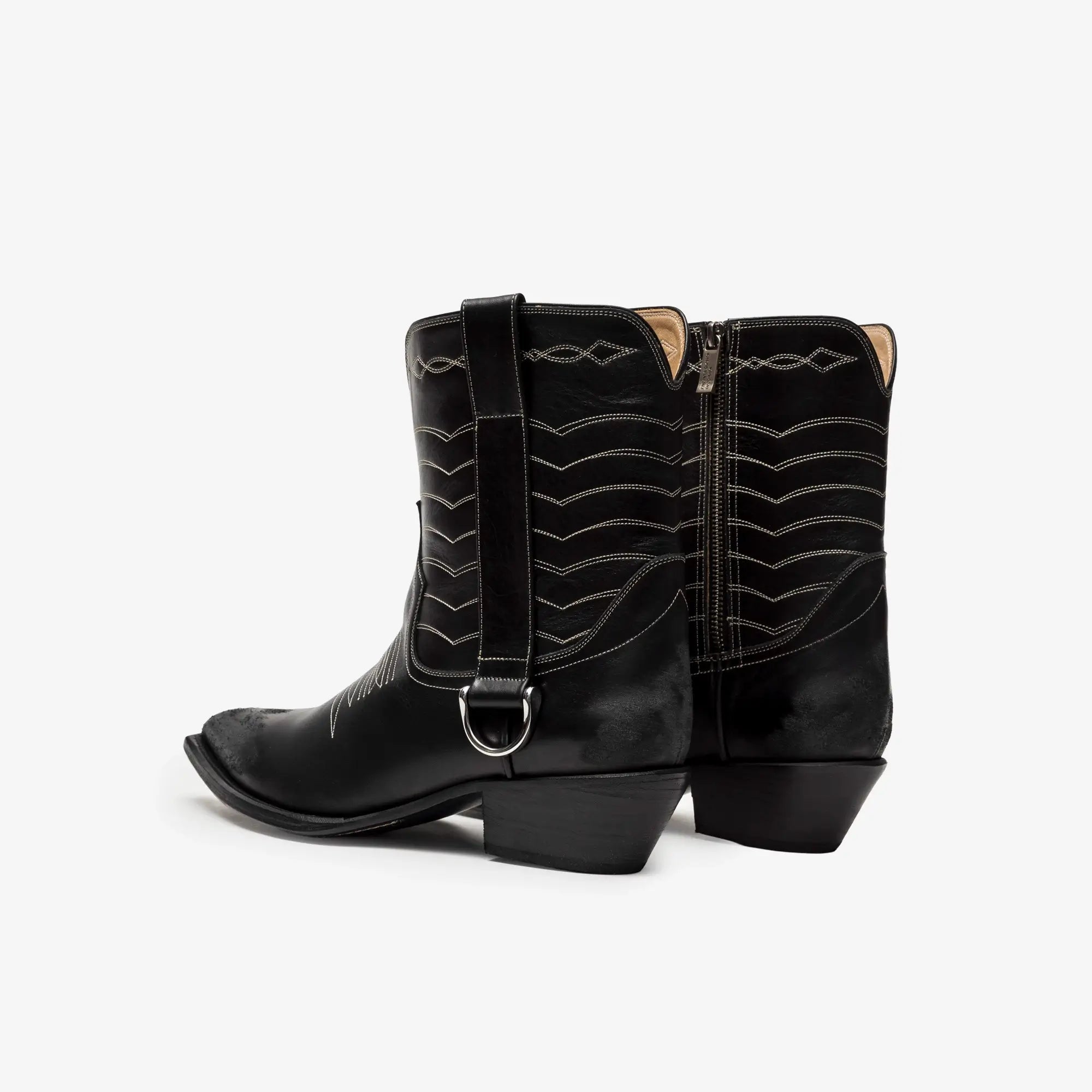 Enfants Riches Deprimes Split Ends Cut Off Cowboy Boots Black - 5