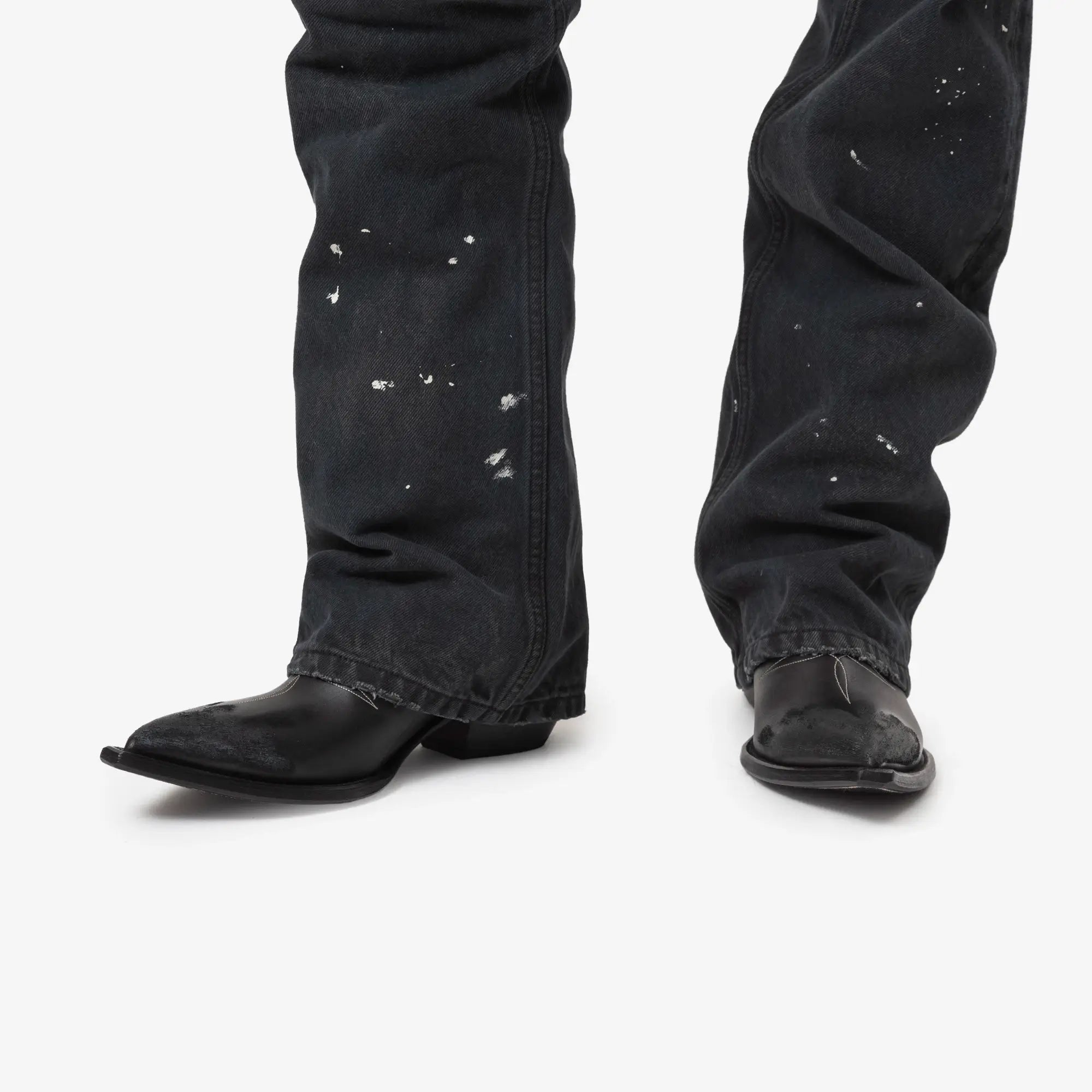 Enfants Riches Deprimes Split Ends Cut Off Cowboy Boots Black - 2